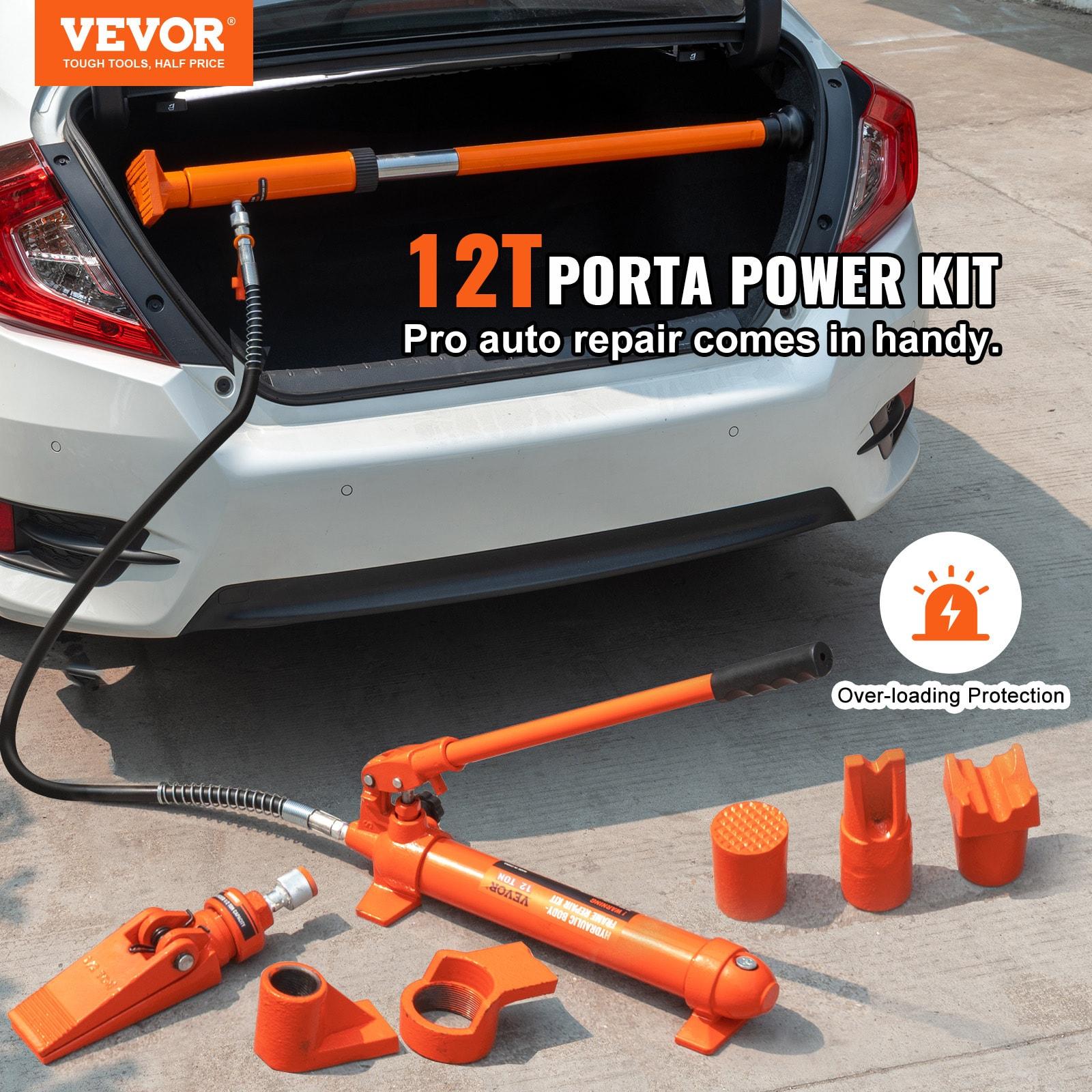12 Ton Porta Power Hydraulic Jack Kit 26455 Lbs. Load Body Repair Tool with 4.6 ft. Oil Hose Carry Case for Automotive