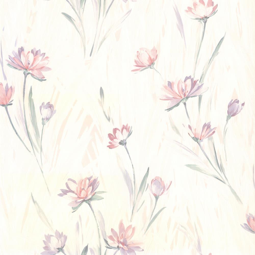 Brewster Gloria Eggshell Floral Unpasted Vinyl Wallpaper, 20.5-in by 33-ft, 56.4 sq. ft.