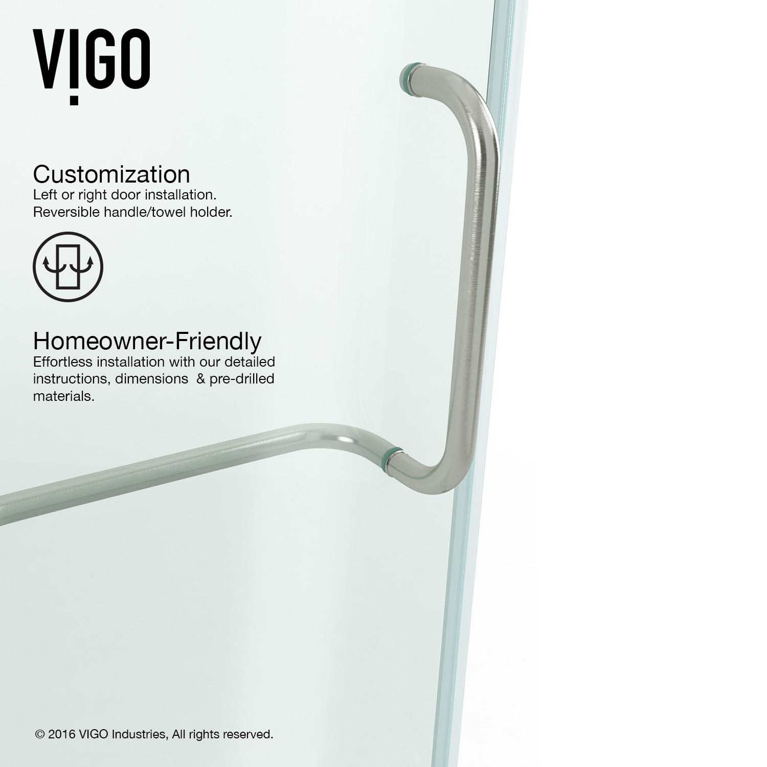 Pirouette 30-36" W x 72" H Pivot Frameless Shower Door with 3/8" Clear Glass