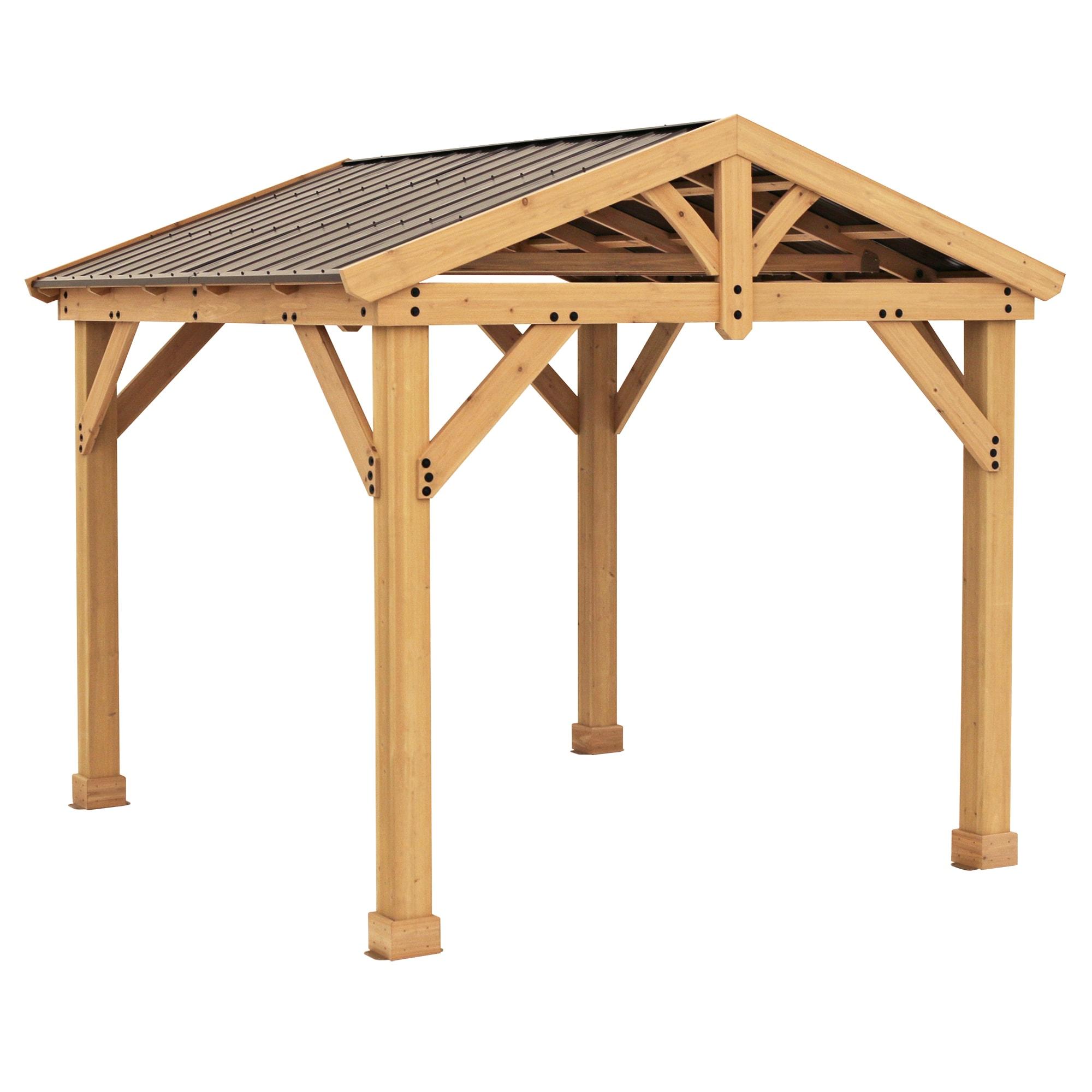 10' x 10' Cedar Pavilion with Aluminum Roof