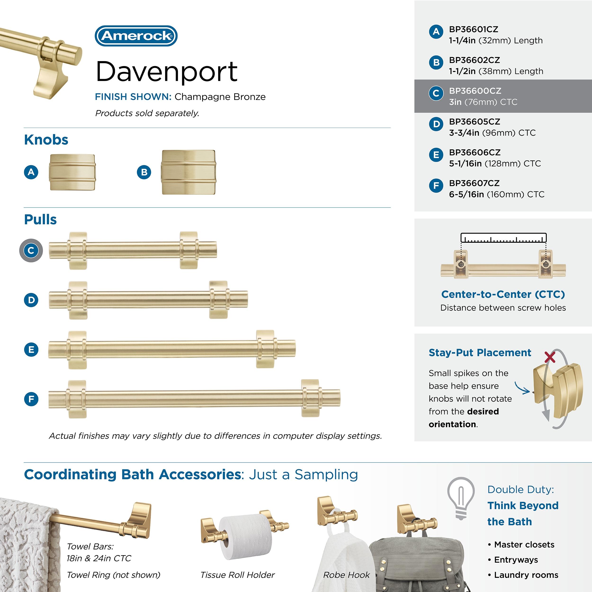 Davenport 3" Center to Center Bar Pull