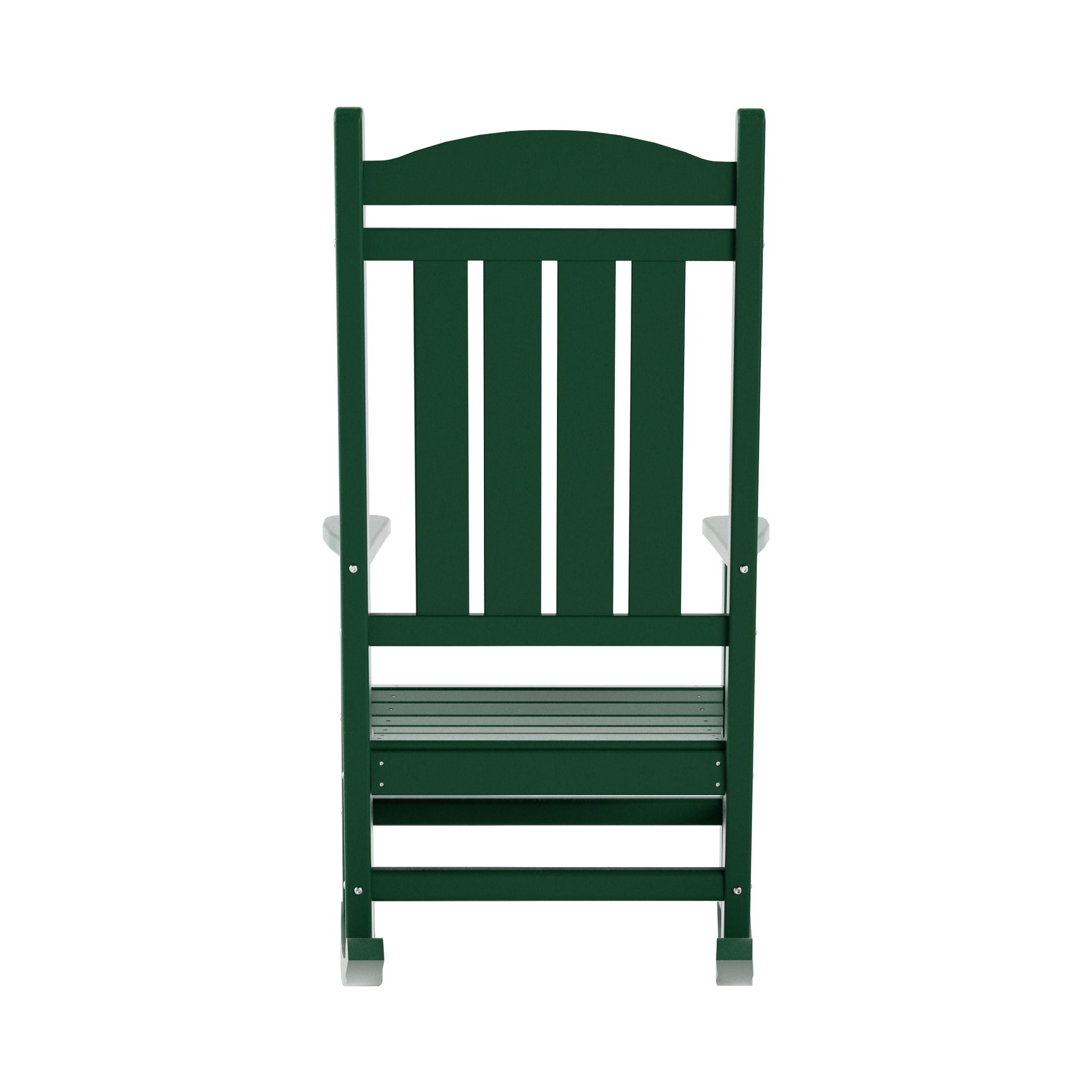 Polytrends  Laguna Traditional Poly Eco-Friendly Weather-Resistant Rocking Chair Dark Green