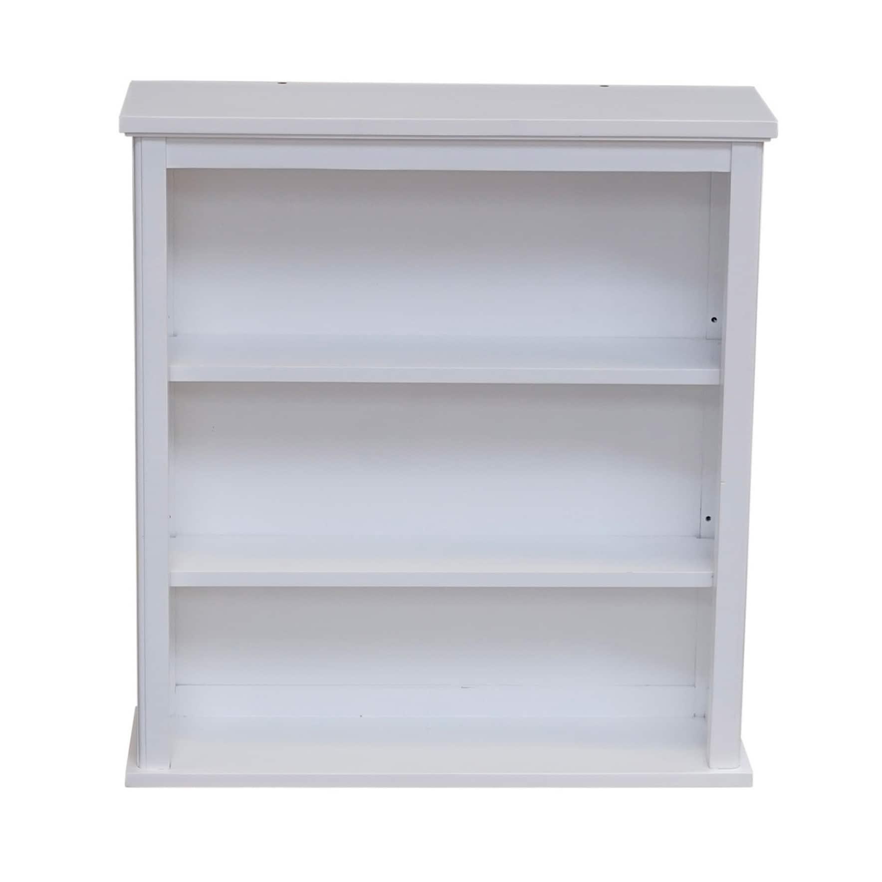 Dorset Wall Mounted Bath Storage Cabinet with Two Open Shelves White - Alaterre Furniture: Hardwood Construction, No Assembly Required