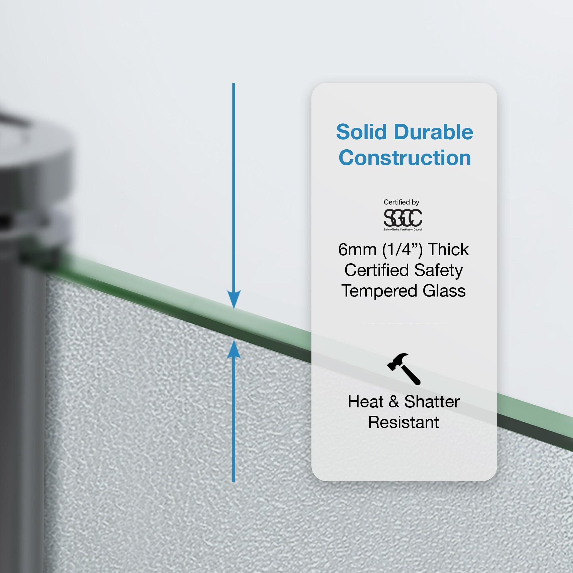 OVE Decors Breeze Framed Round Shower Kit w/ Frosted Glass, Base, Wall in Chrome Finish