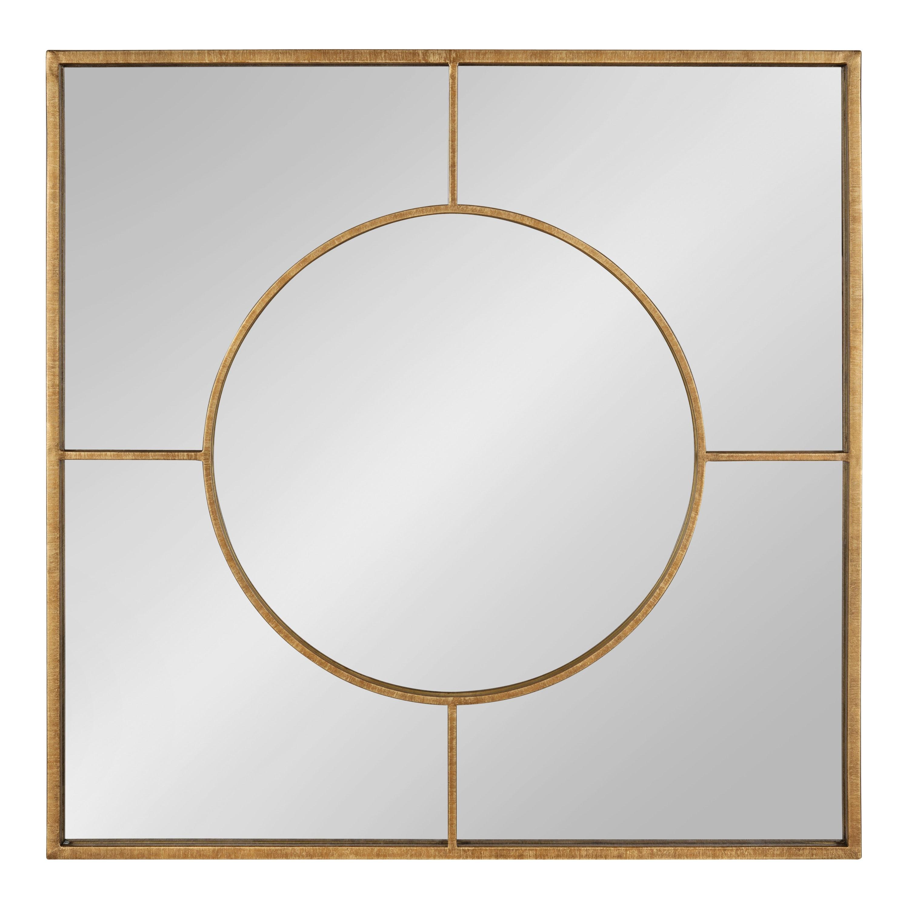 30" x 30" Ansonia Square Wall Mirror Gold - Kate & Laurel All Things Decor: Modern Style, Metal Frame, No Assembly Required
