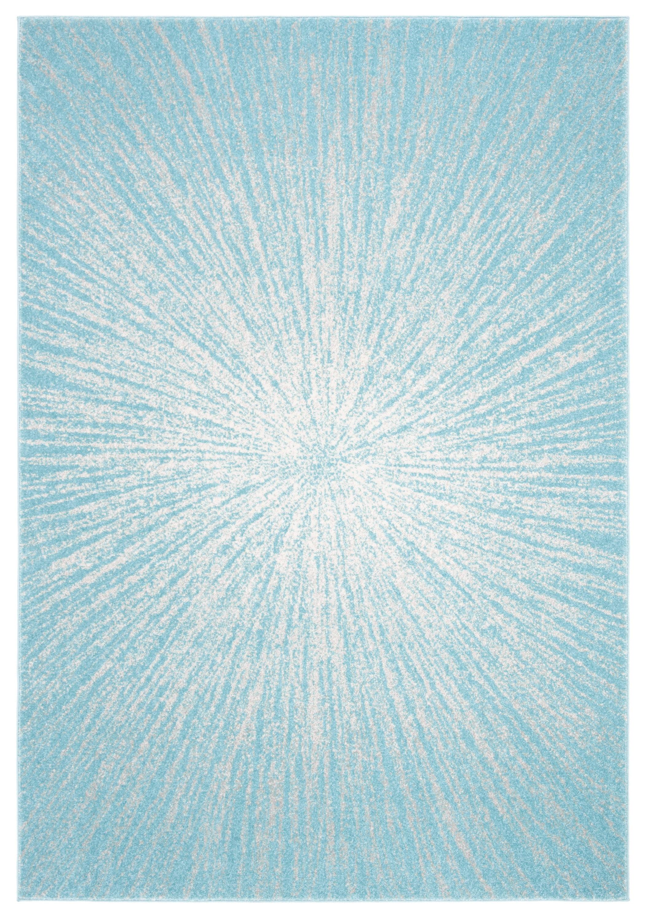 Evoke EVK228 Power Loomed Indoor Area Rug - Aqua/Ivory - 4'x6' - Safavieh