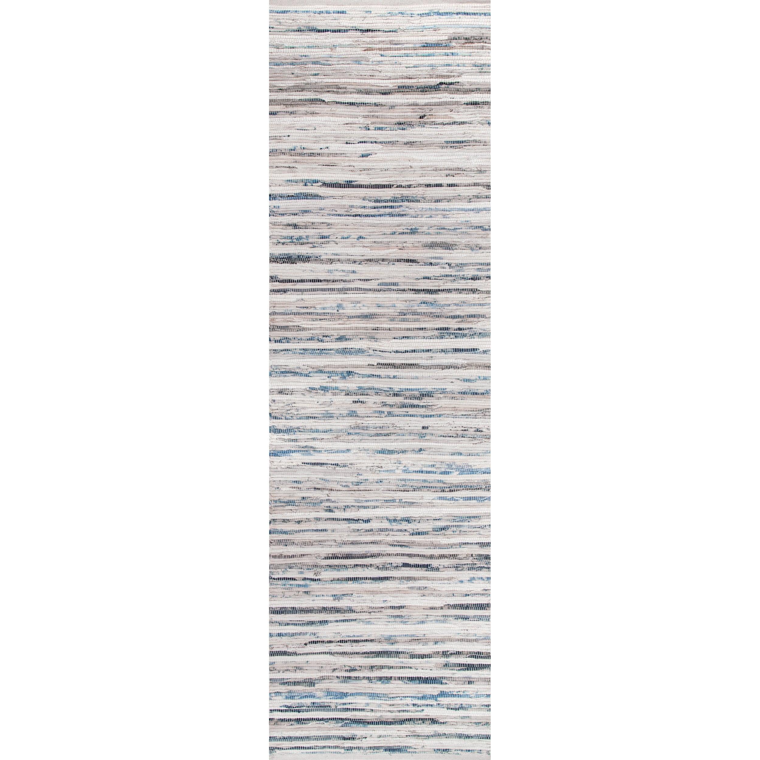 Nuloom Maile Cotton Kitchen Runner Indoor Area Rug - Hallway, Entryway, 2' 6" x 8', Blue