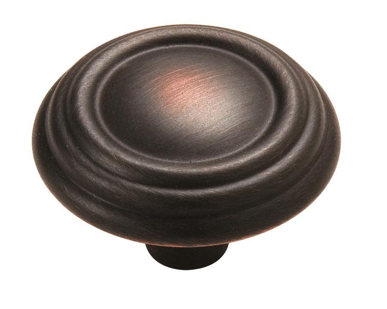 Oil Rubbed Bronze Round Traditional Cabinet Knob with Mounting Hardware