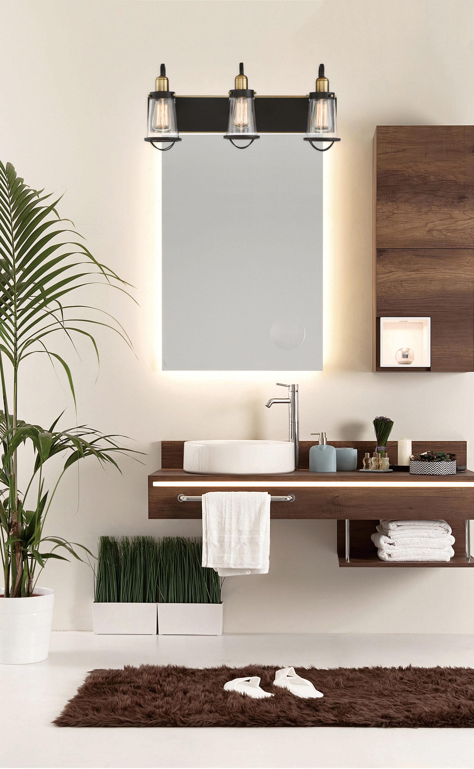 Savoy House Lansing 3 - Light Vanity in  English Bronze/Warm Brass