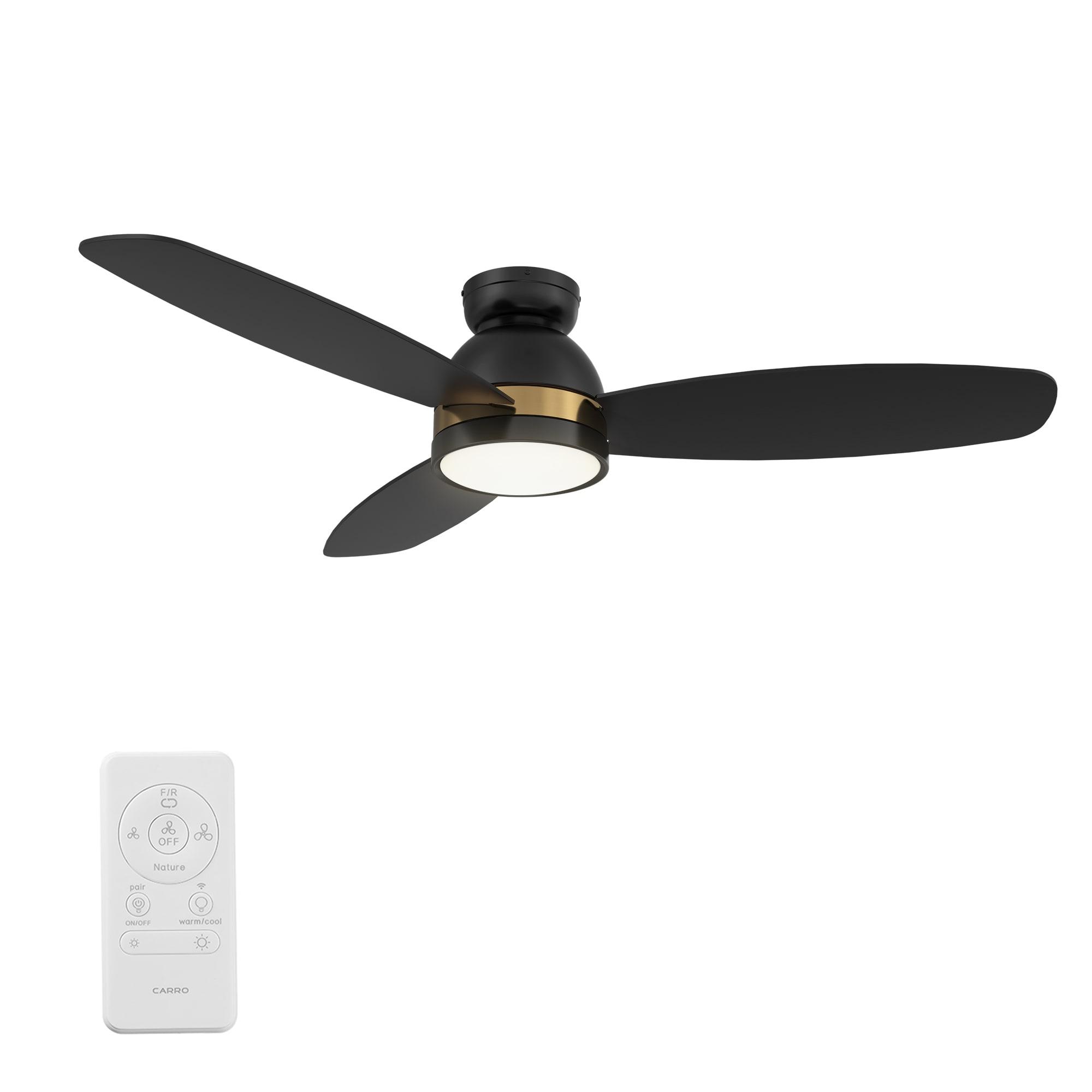 CARRO Smart Flush Mount Ceiling Fan with Light, Remote Control, DC Motor