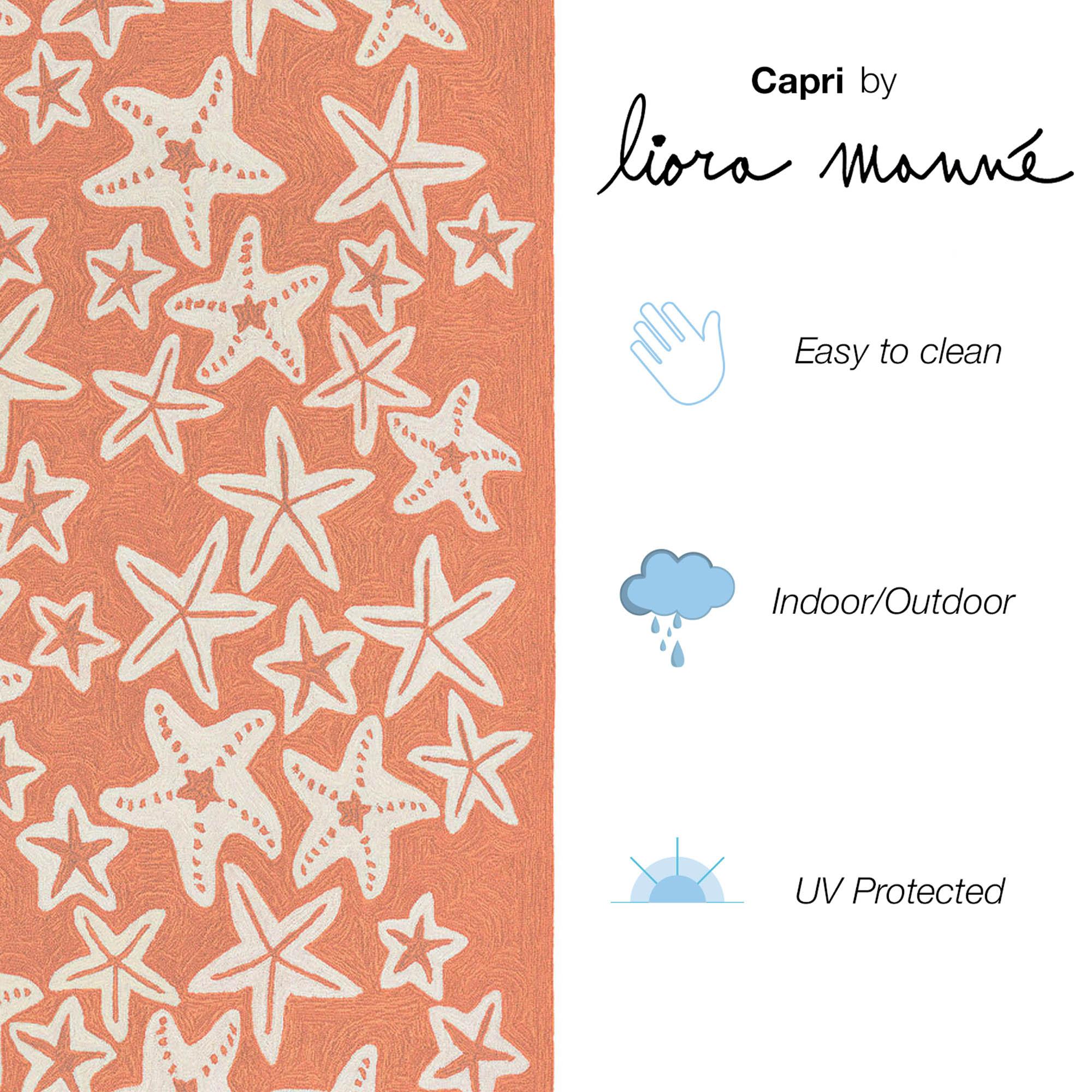 Liora Manne Capri Starfish Indoor/Outdoor Rug Coral 2' x 8'