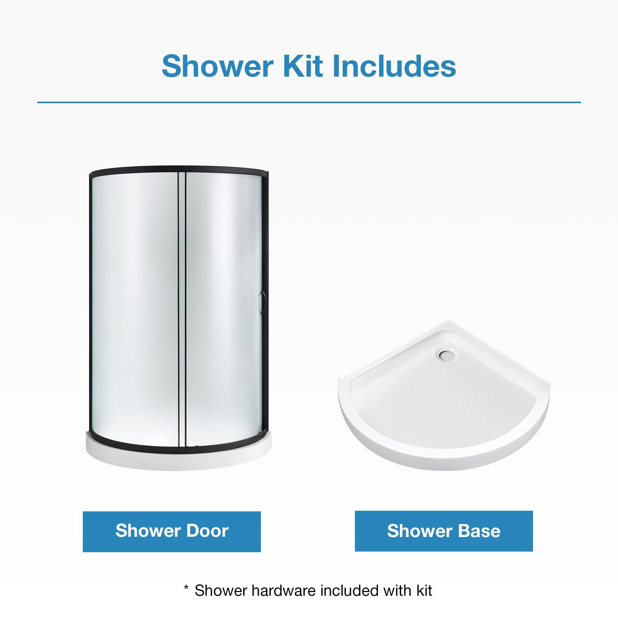 OVE Decors Breeze 40 in. Round Shower Kit w/ Frosted, Base