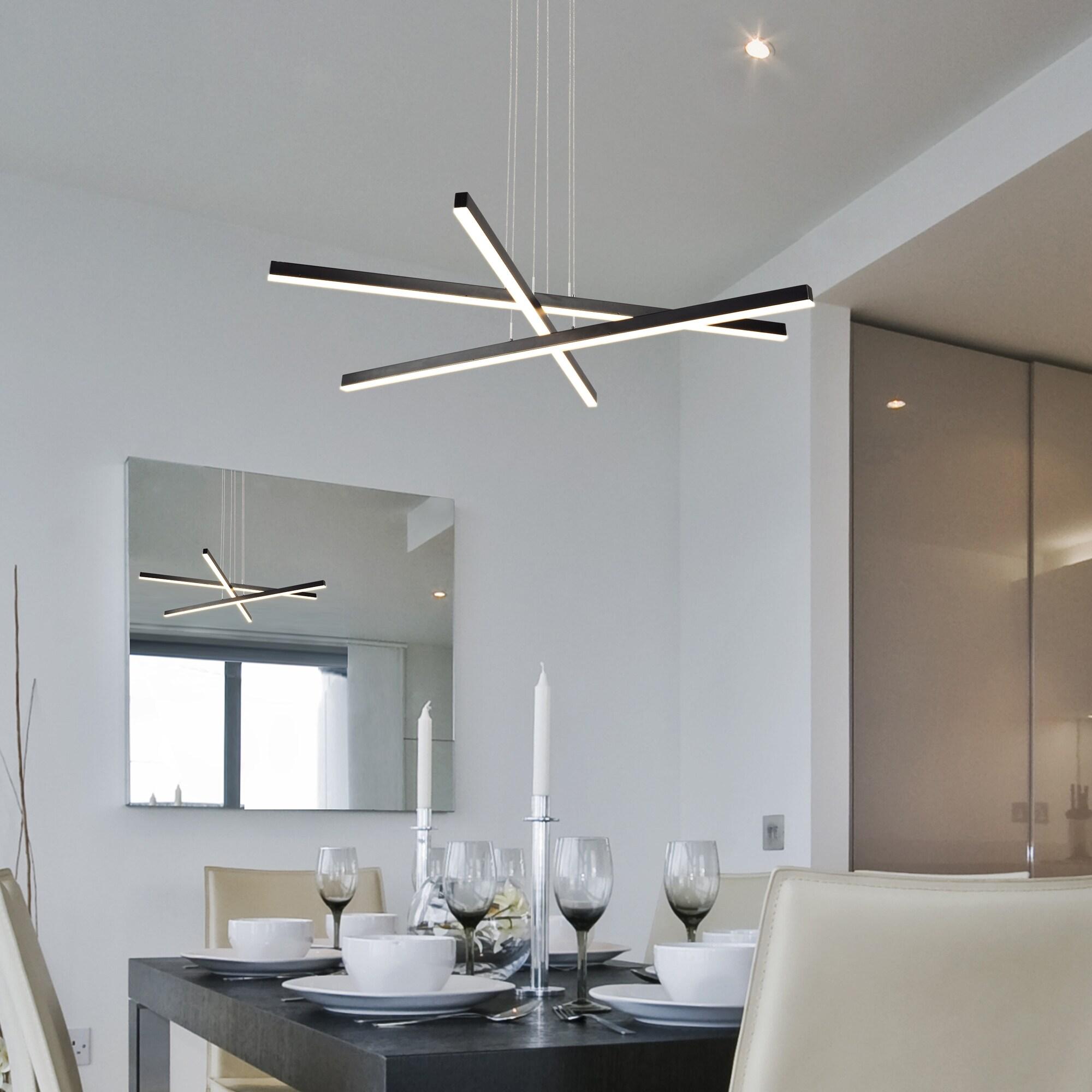 Sirius 39.25 in 3-Light Plank LED Chandelier Light Height Adjustable ETL Certified Linear Pendant