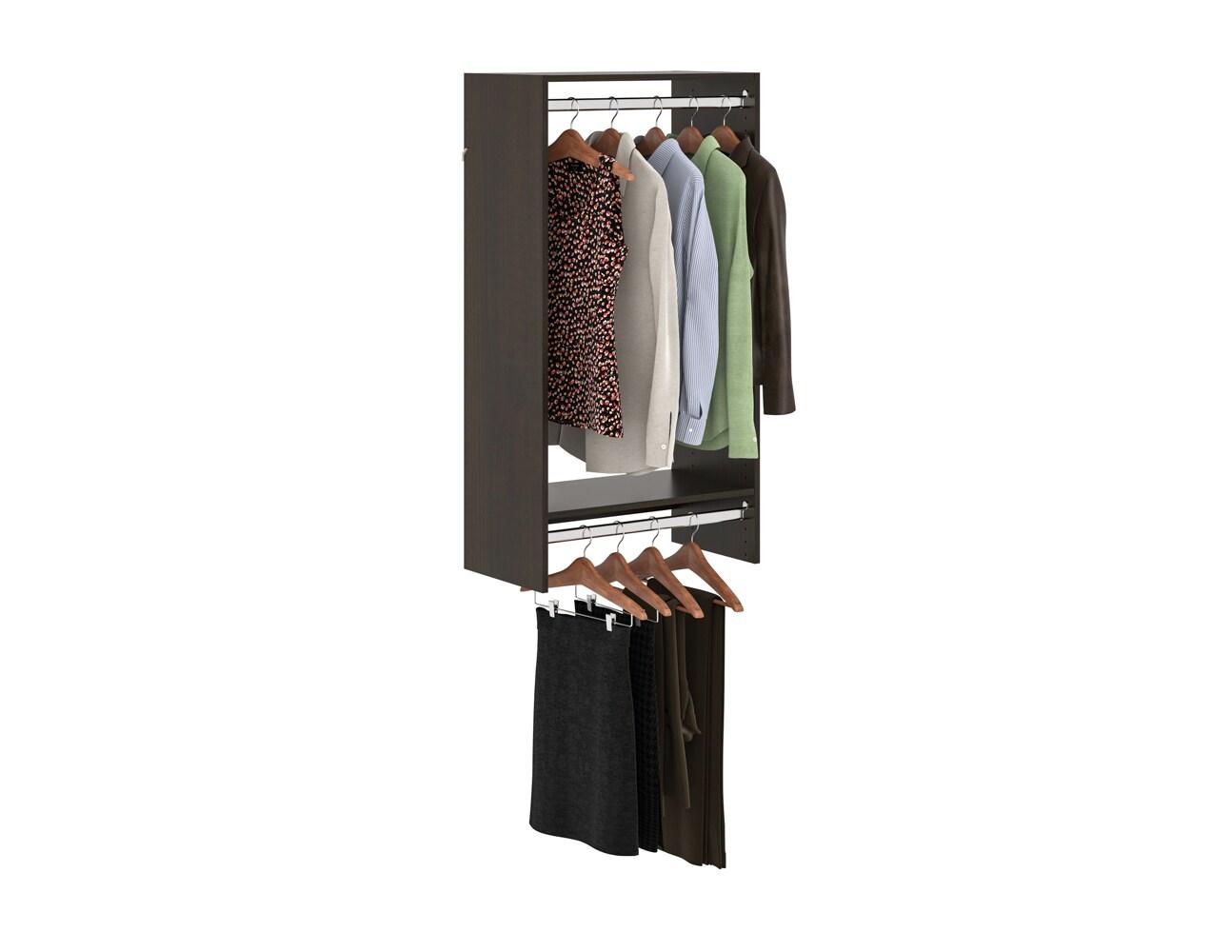 Easy Track 680099 25-1/8" Wide Double Hanging Rod Closet Organizer System - Truffle