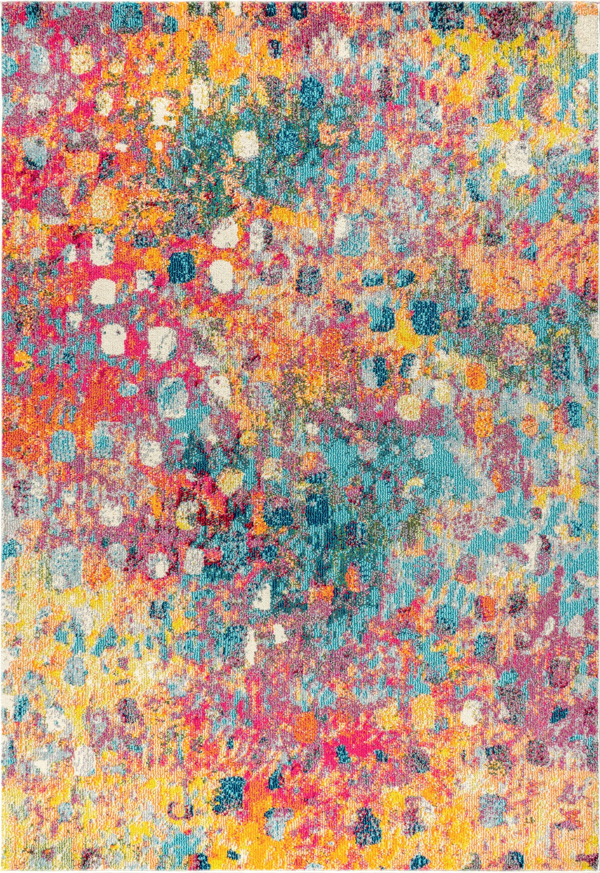 8'x10' Contemporary POP Modern Abstract Area Rug, Multi/Yellow - JONATHAN Y