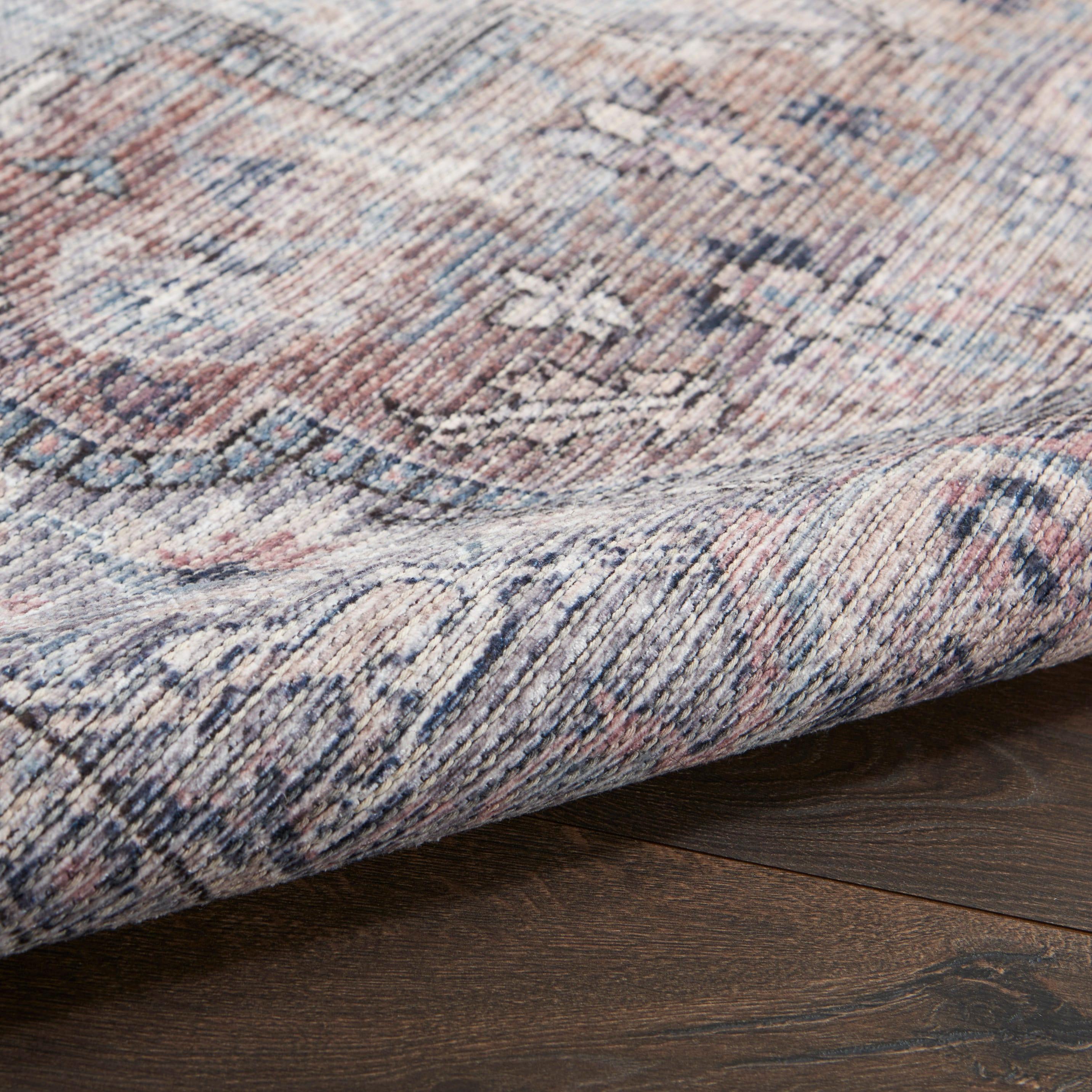 Nourison New Concept Washables Back to College 4' x 6' Grey Vintage Indoor Non-Slip Flatweave Rug