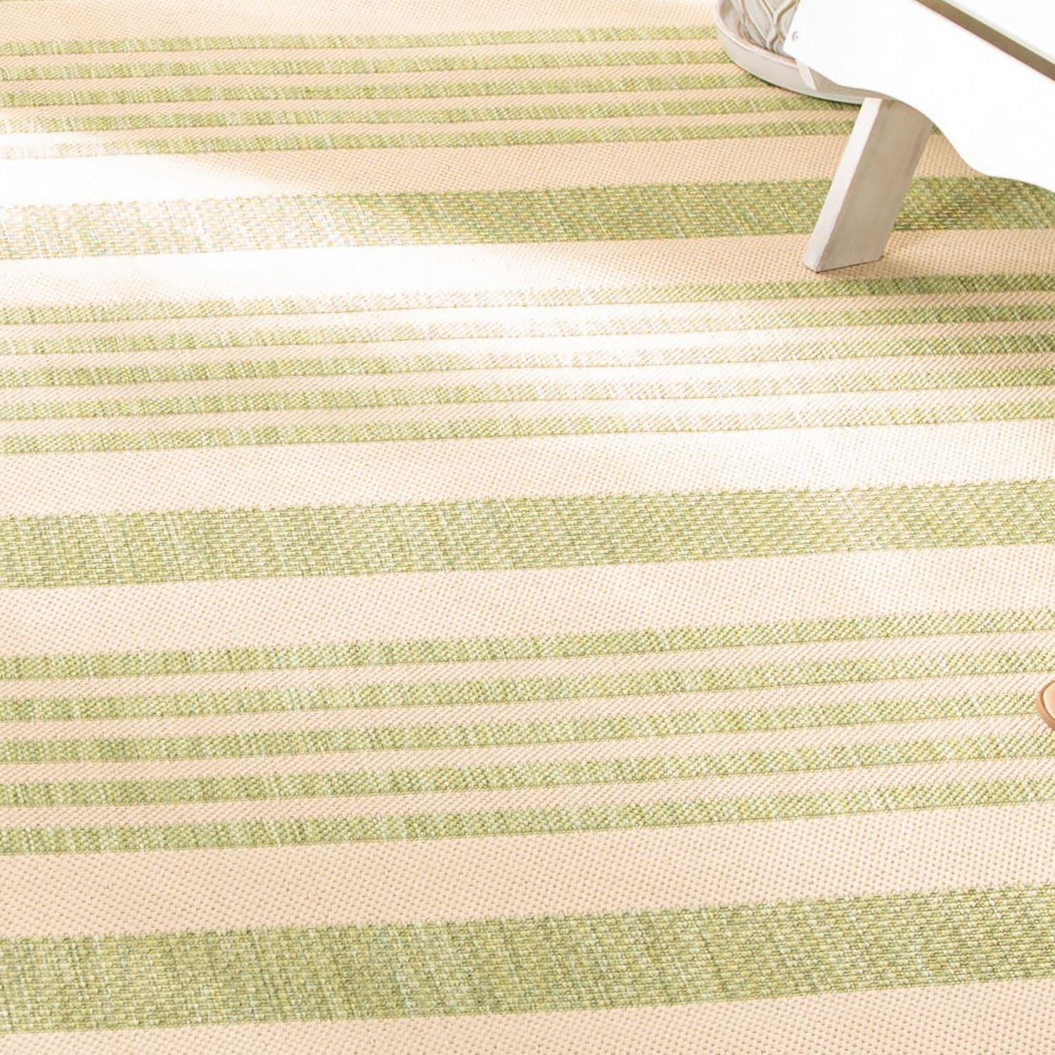 Courtyard CY6062 Power Loomed Indoor/Outdoor Area Rug - Beige/Sweet Pea - 4'x4' - Safavieh.