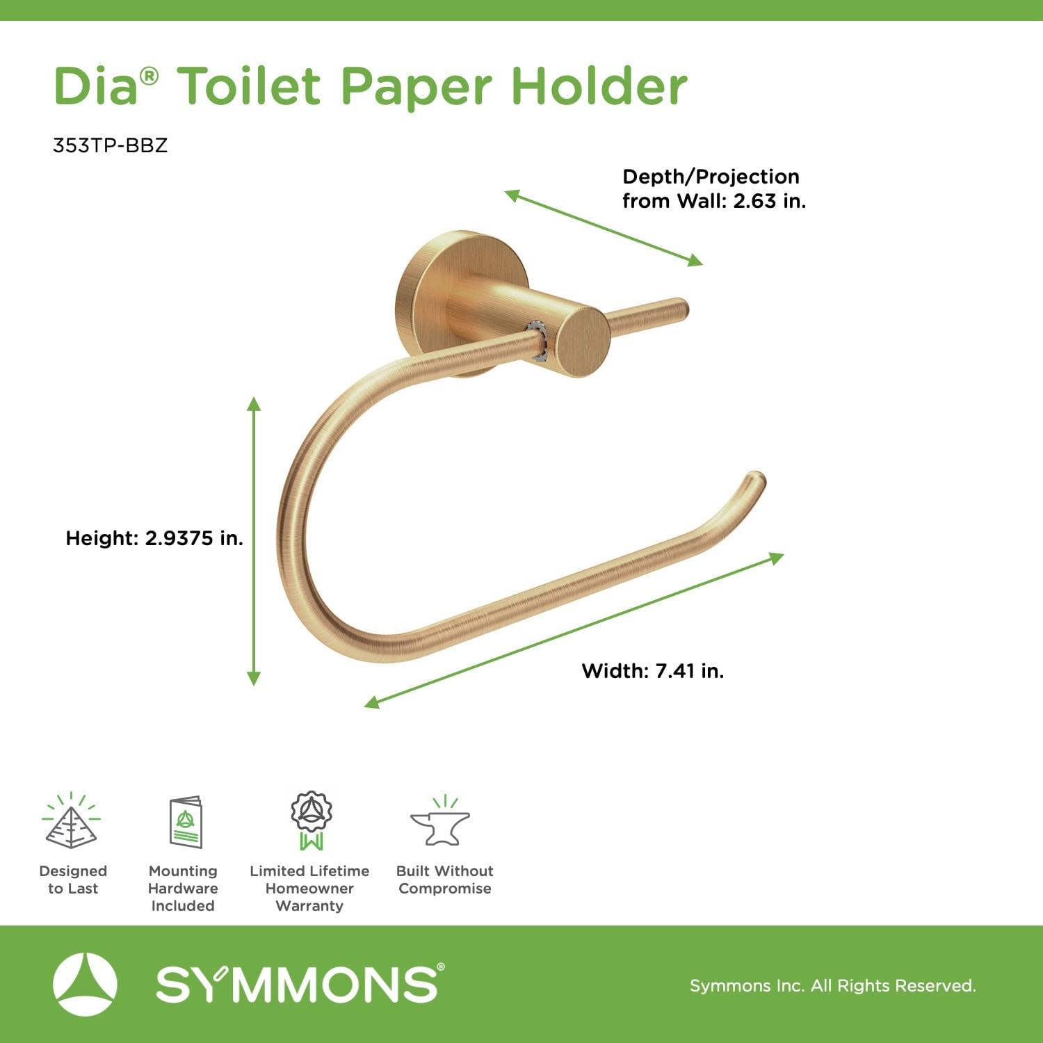 Symmons Dia Wall Mounted Toilet Paper Holder with Installation Hardware 353TP-BBZ