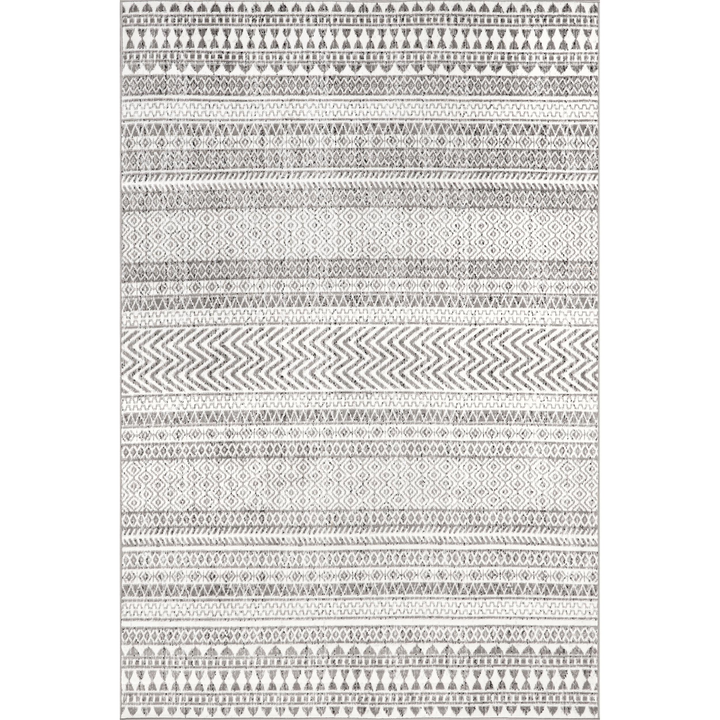 Nuloom Catherina Trellis 4x6 Indoor Area Rug for Living Room Bedroom Dining Room Kitchen, Grey/Ivory