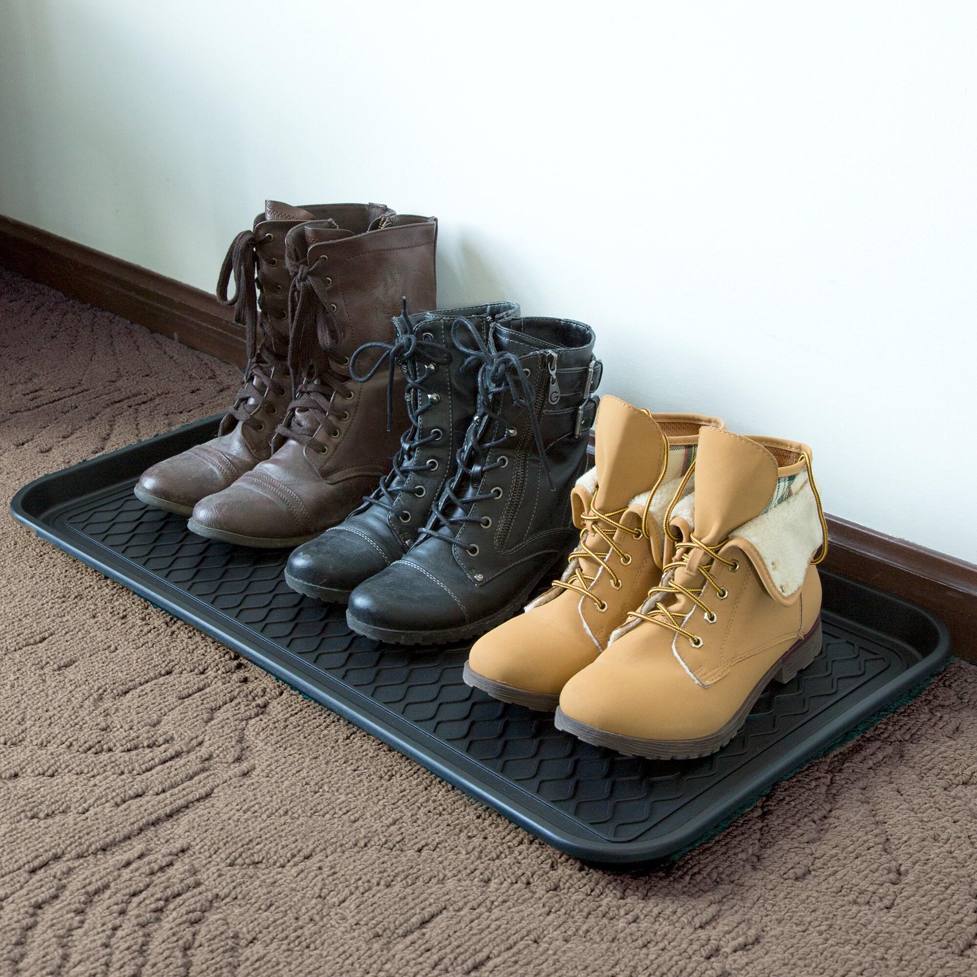 Fleming Supply All-Weather Boot Tray for Mudrooms, Porches, and Entryways - Black