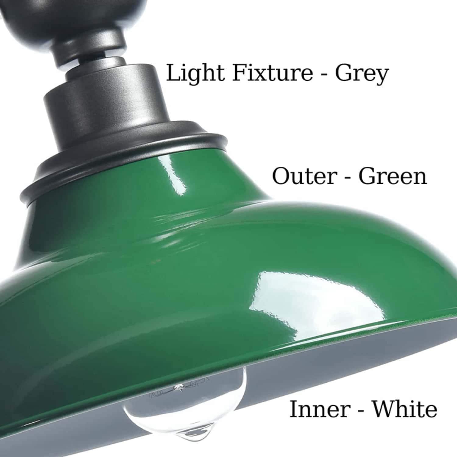 Modern Green Semi Flush Mount Light Barn Style Ceiling Light Fixture