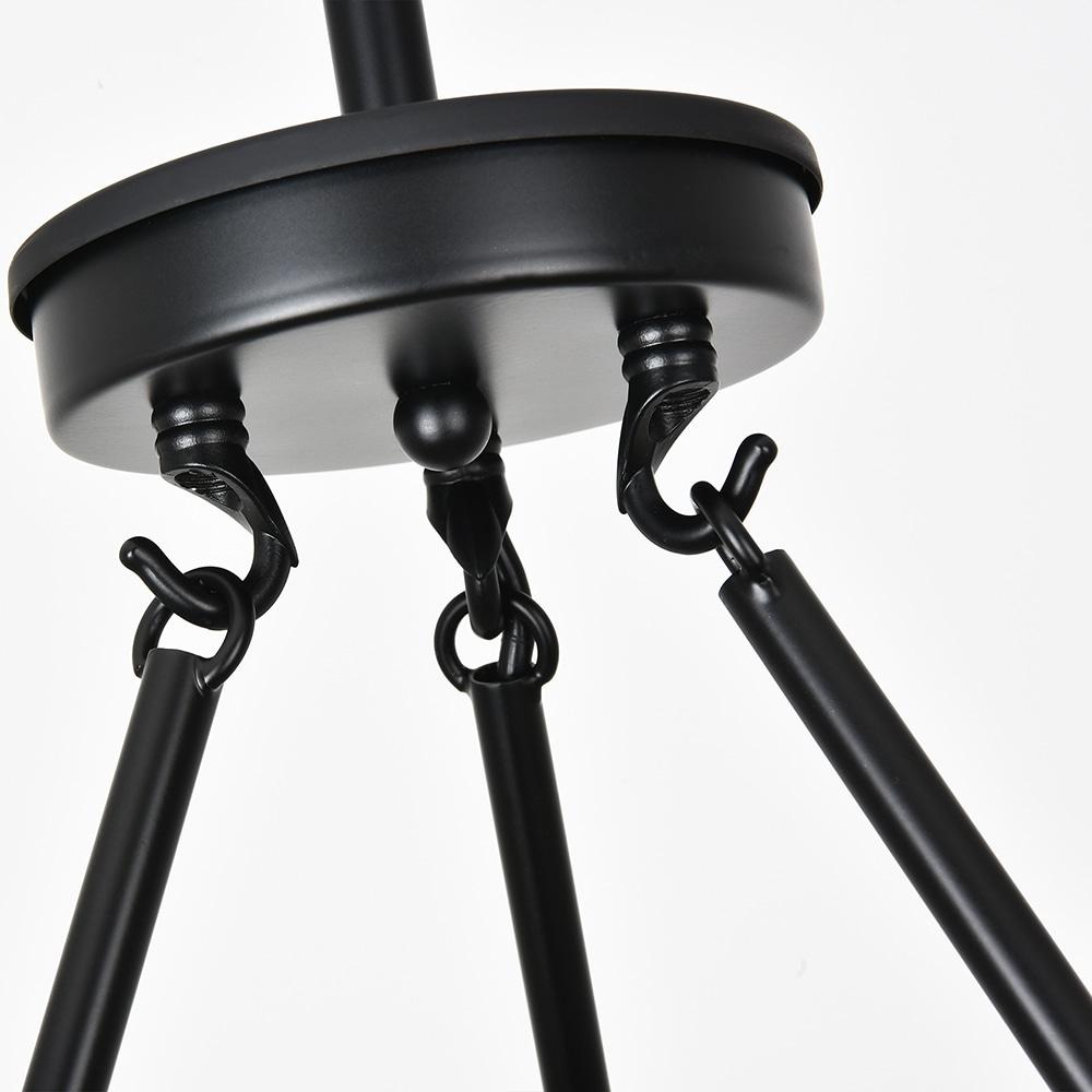 Matte Black Metal Wagon Wheel 6-Light Chandelier