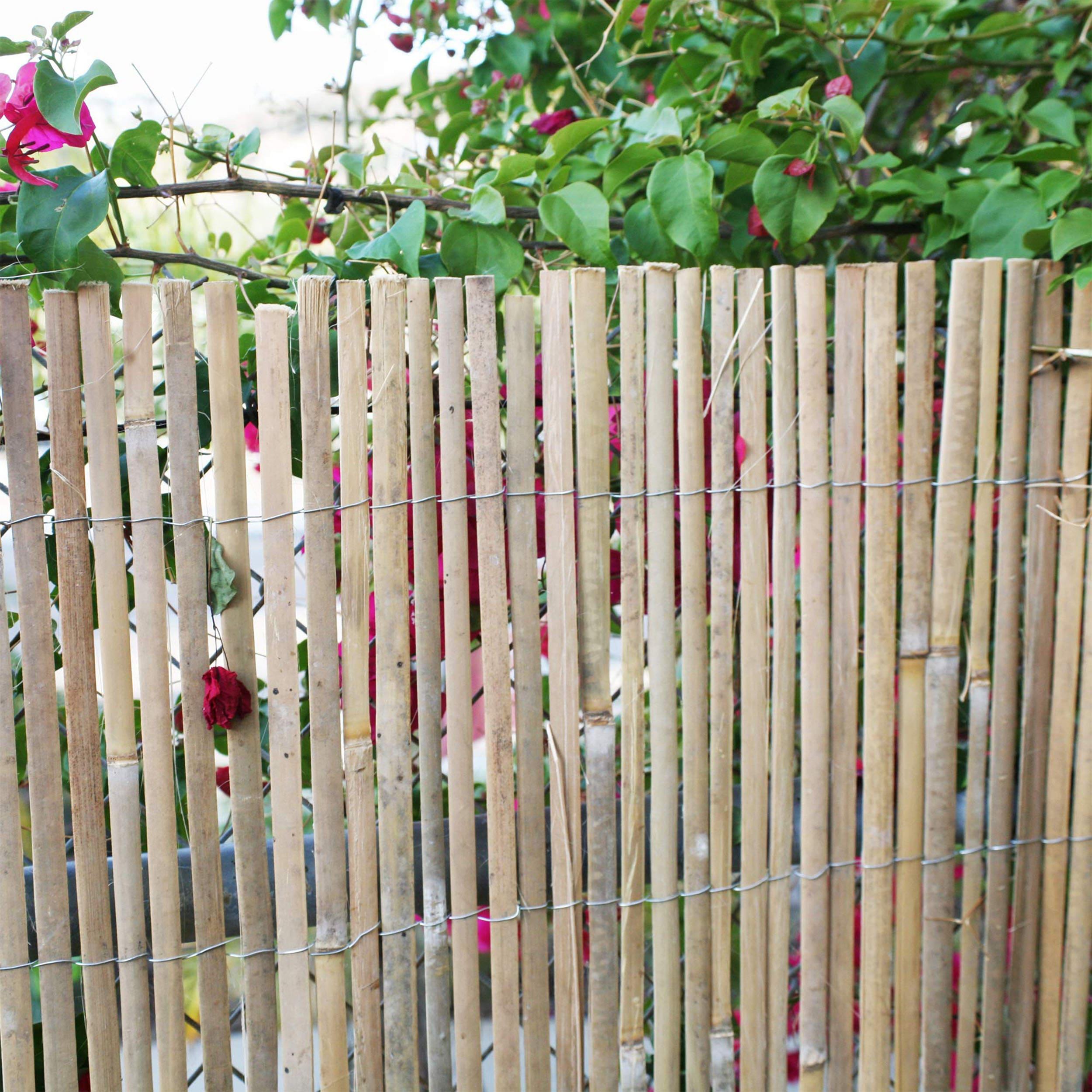 6 ft H x 16 ft W Natural Split Bamboo Fencing Decorative Fence Panel