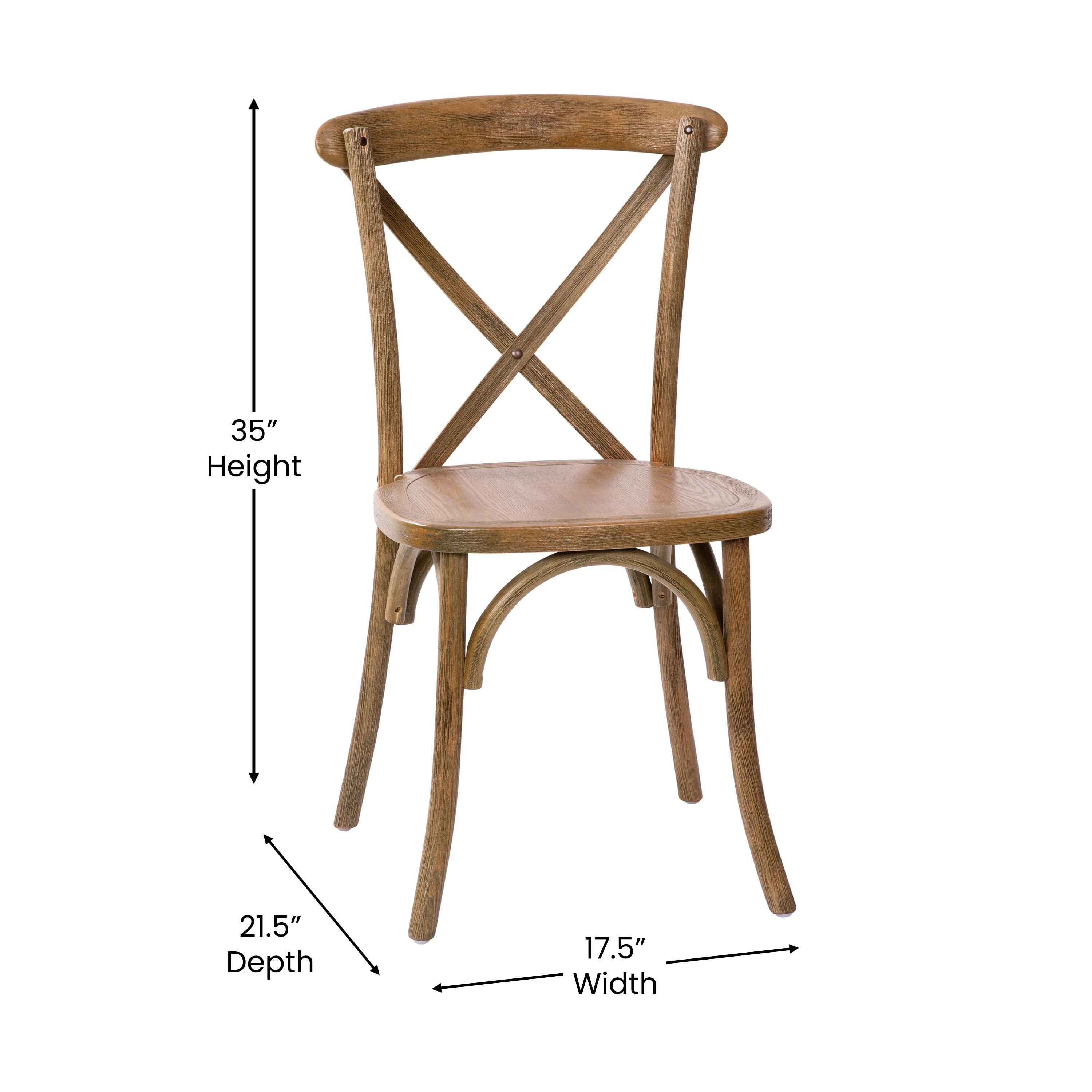 Flash Furniture Advantage Hand Scraped Dark Natural X-Back Chair