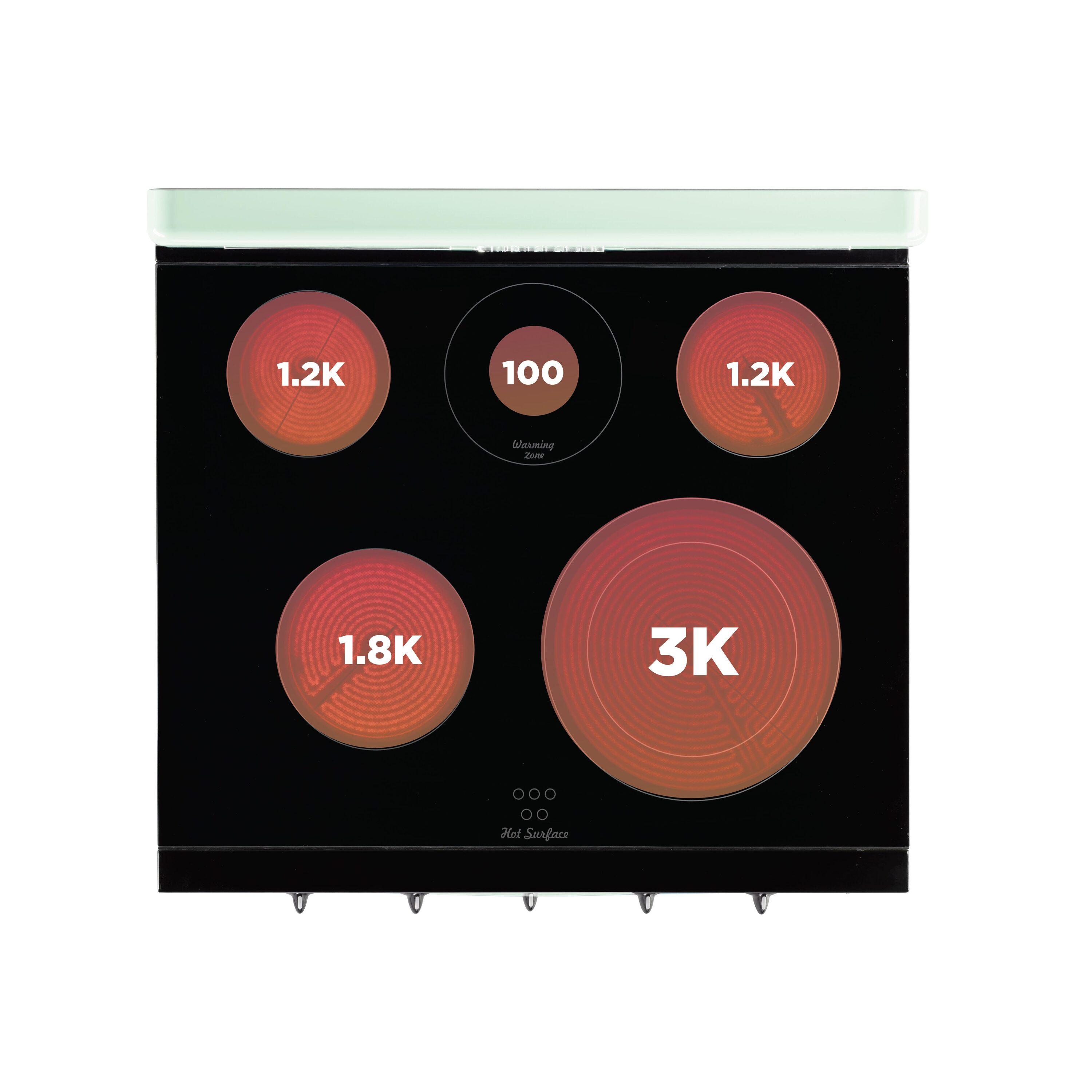 Unique Appliances Classic Retro 30" 5 Element 3.9 cu. ft. Freestanding Electric Glass Top Range with Convection Oven UGP-30CR EC LG