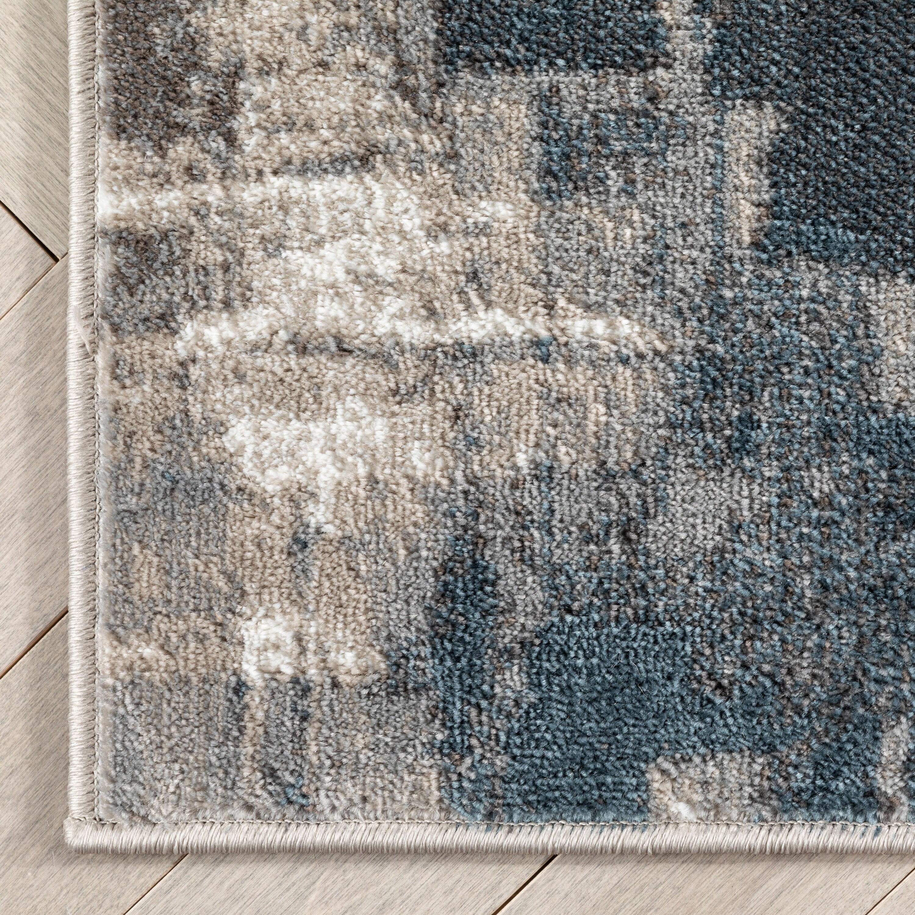 Verity Lilith Modern Abstract Grey Blue Rug