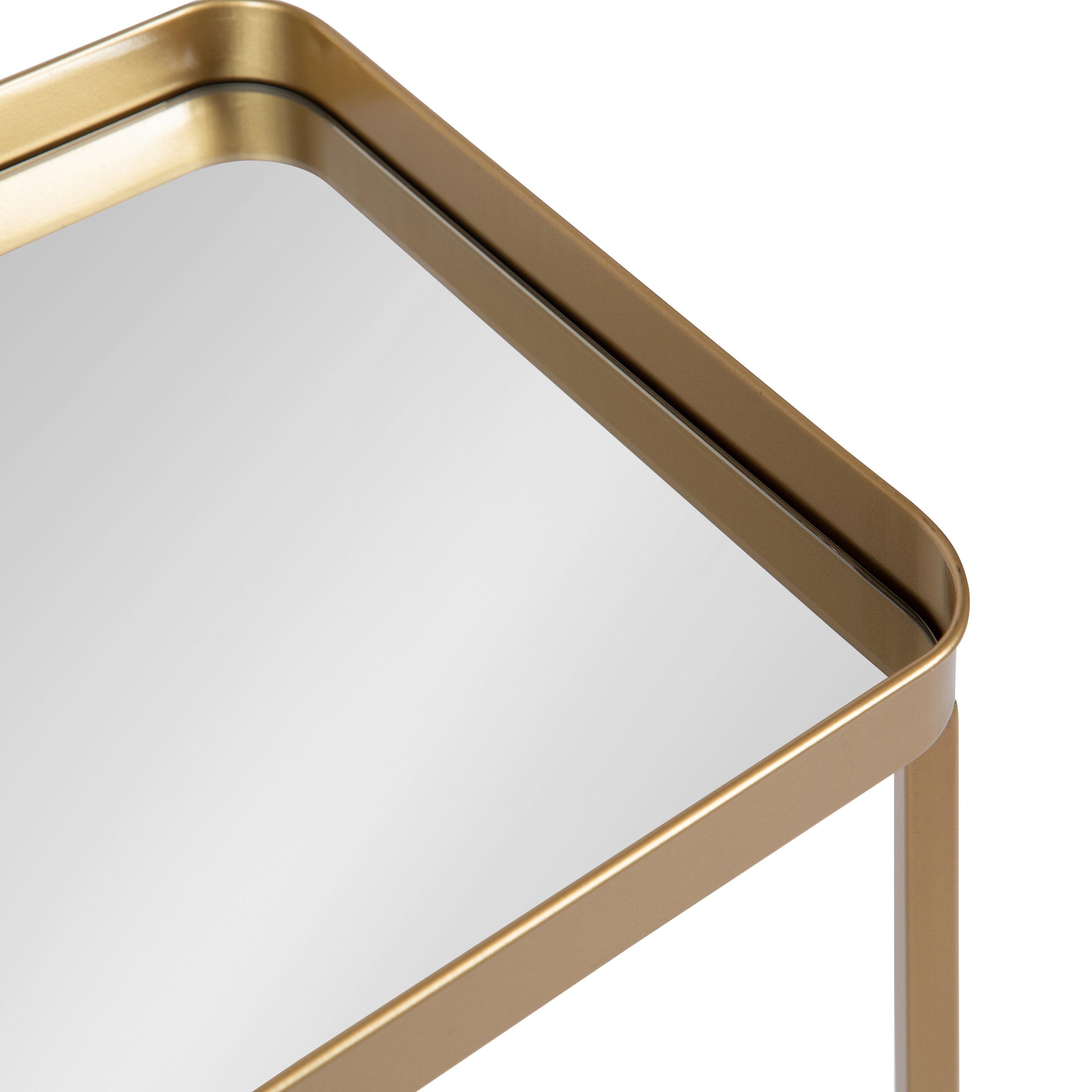 Kate and Laurel Celia Rectangle Metal Side Table, 18x12x26, Gold