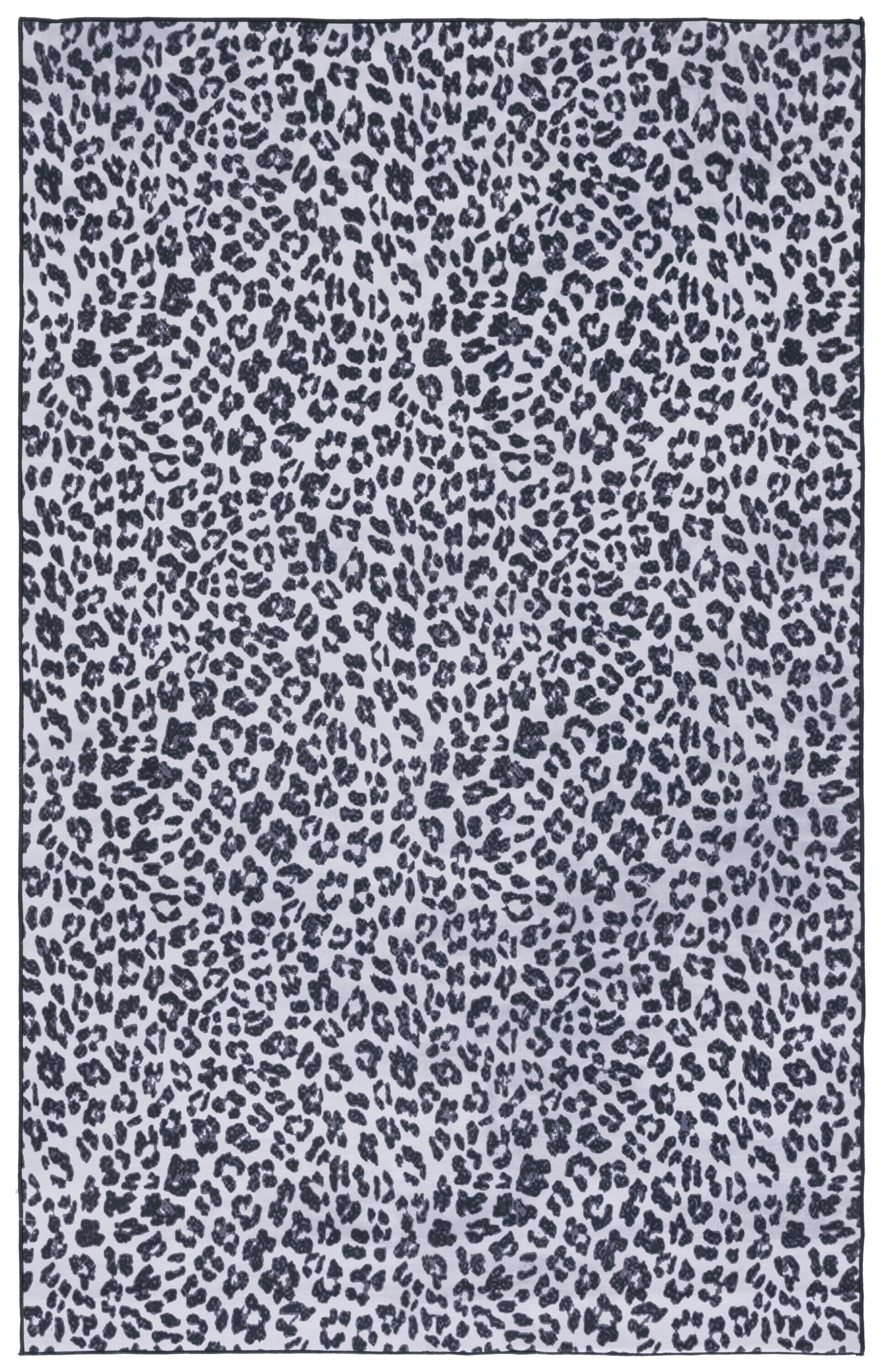 Faux Hide FAH505 Power Loomed Machine Washable Indoor Area Rug - Ivory/Black - 5'x8' - Safavieh