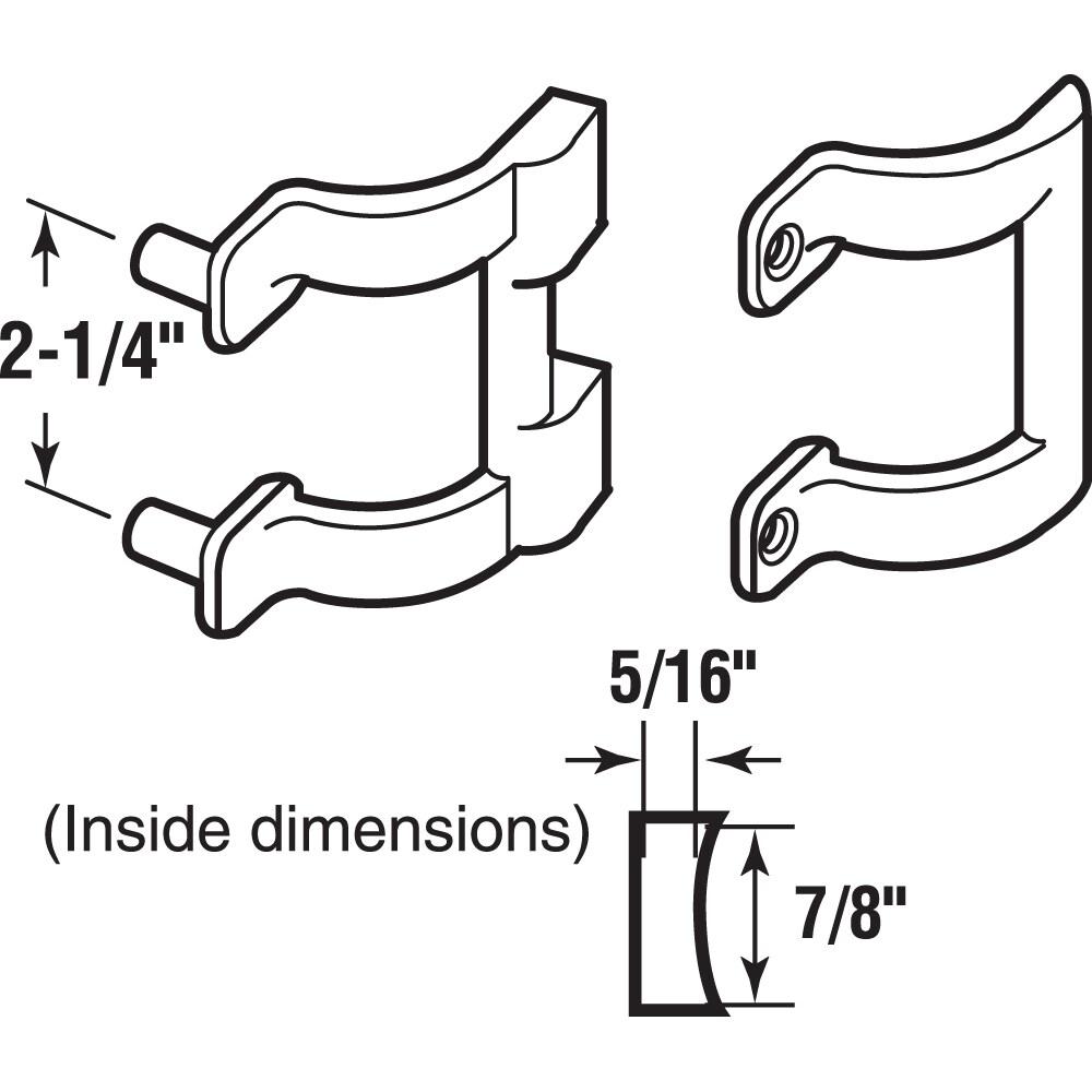 Diecast Shower Door Handle Set for Shower Doors or Tub Enclosure, 2 Hole Center, Chrome (1 Set)