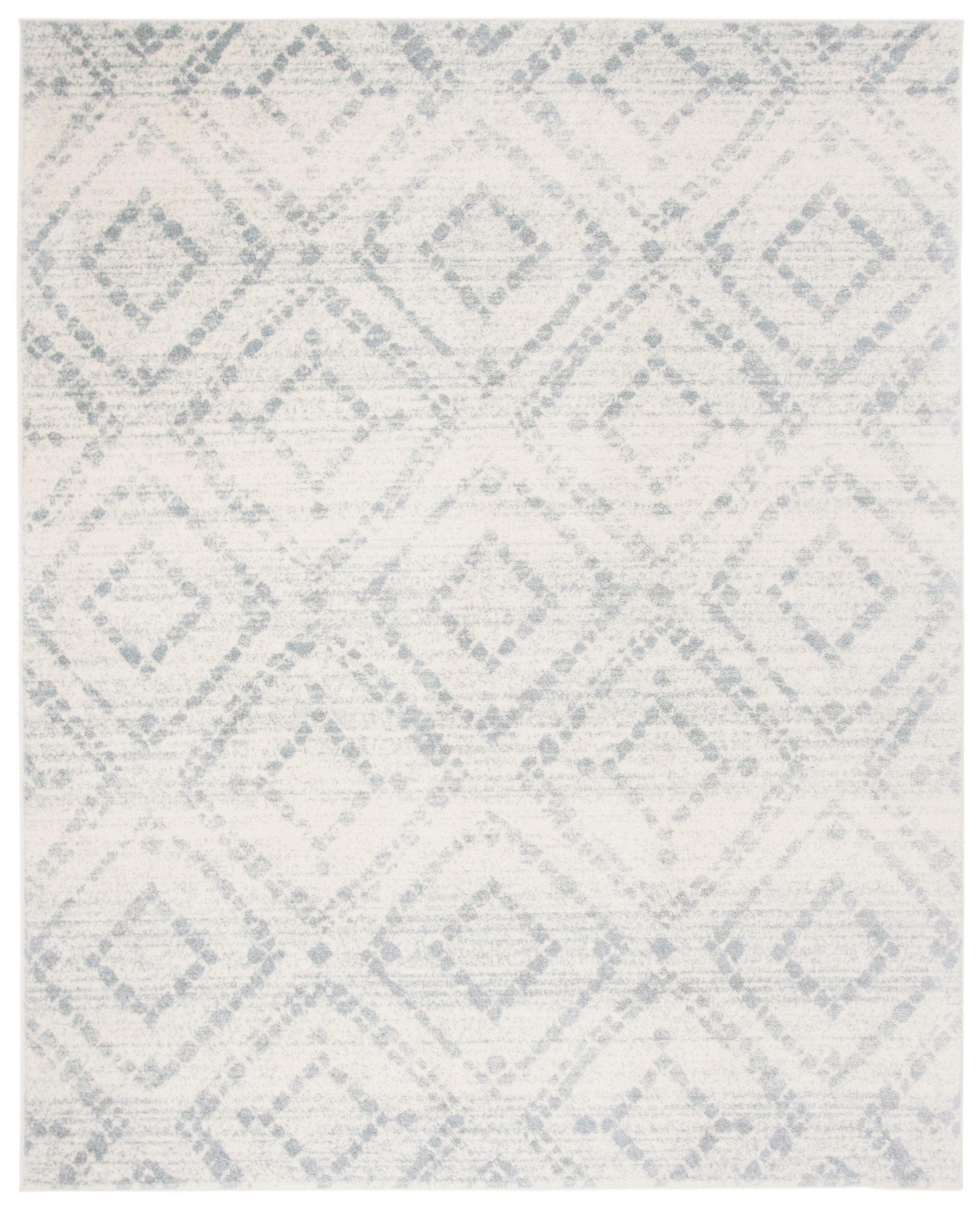 SAFAVIEH Adirondack Lecia Geometric Area Rug, Ivory/Light Blue, 10' x 14'