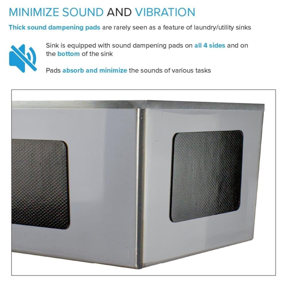 TFH-3622-SS 36'' L x 22'' W Free Standing Laundry Sink with Faucet