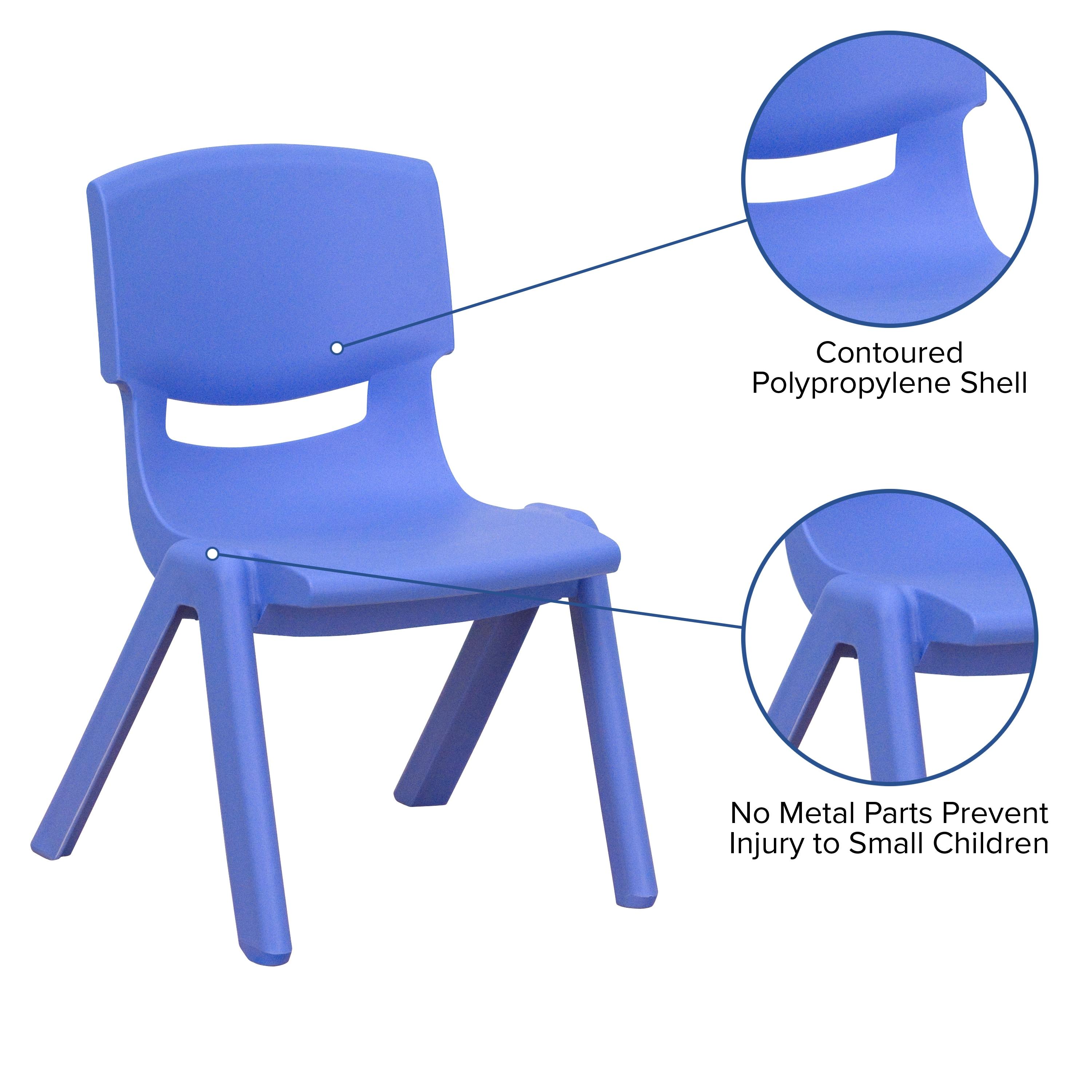 Flash Furniture 2 Pack Blue Plastic Stackable School Chair with 10.5'' Seat Height