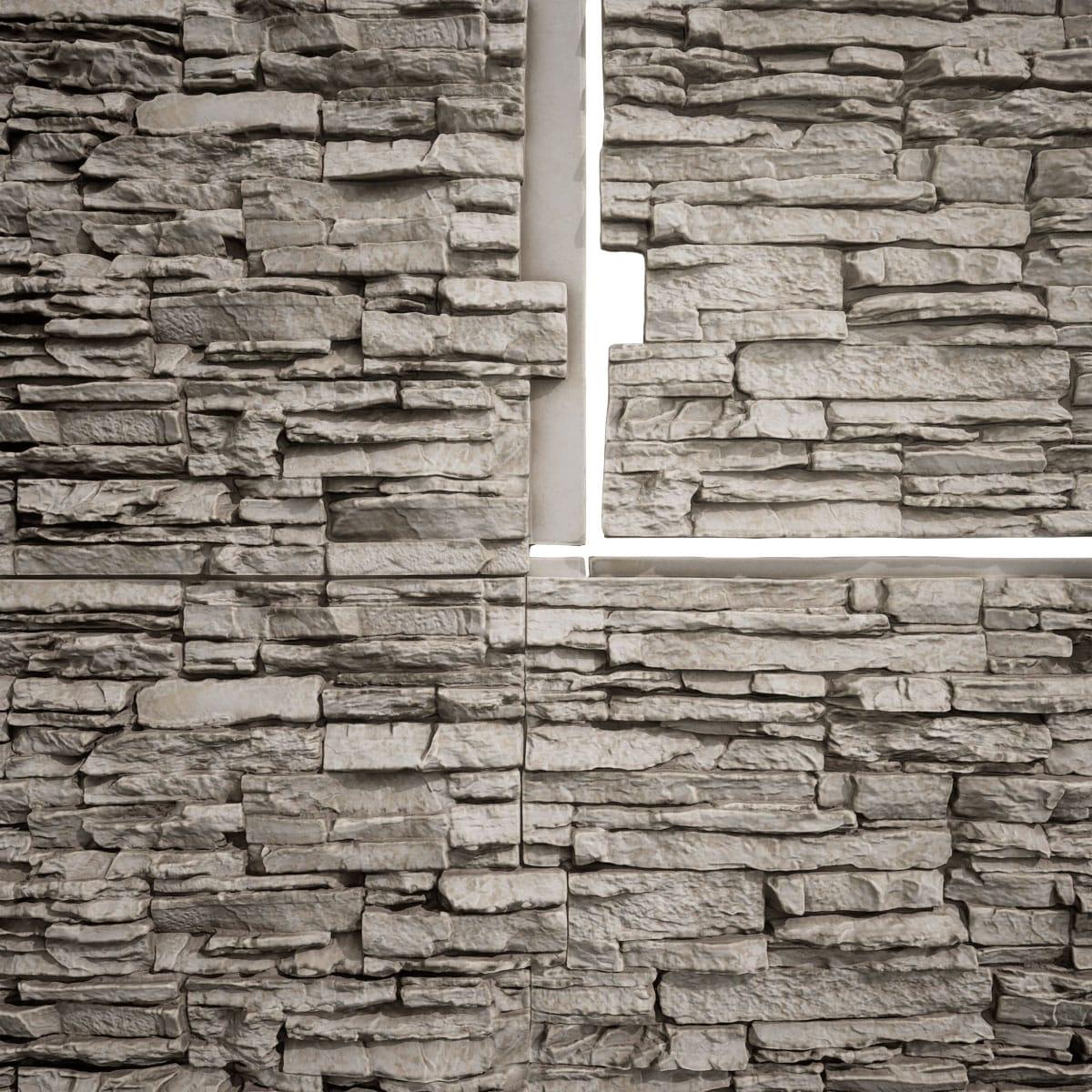 Canyon Ridge Stacked Faux Stone 45.75" x 24.5" Wall Paneling