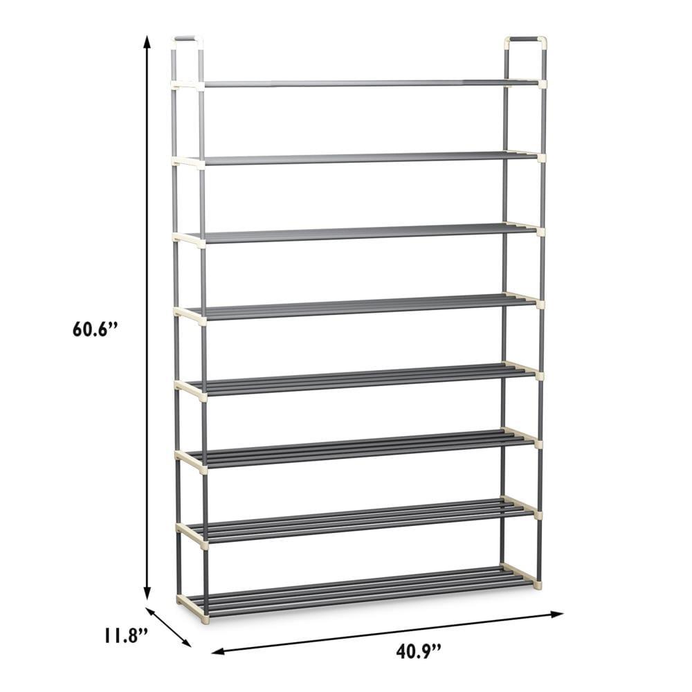 Hastings Home 8-Tier Shoe Storage Rack - Room for 48 Pairs of Shoes, 60.6" x 11.8" x 40.9"