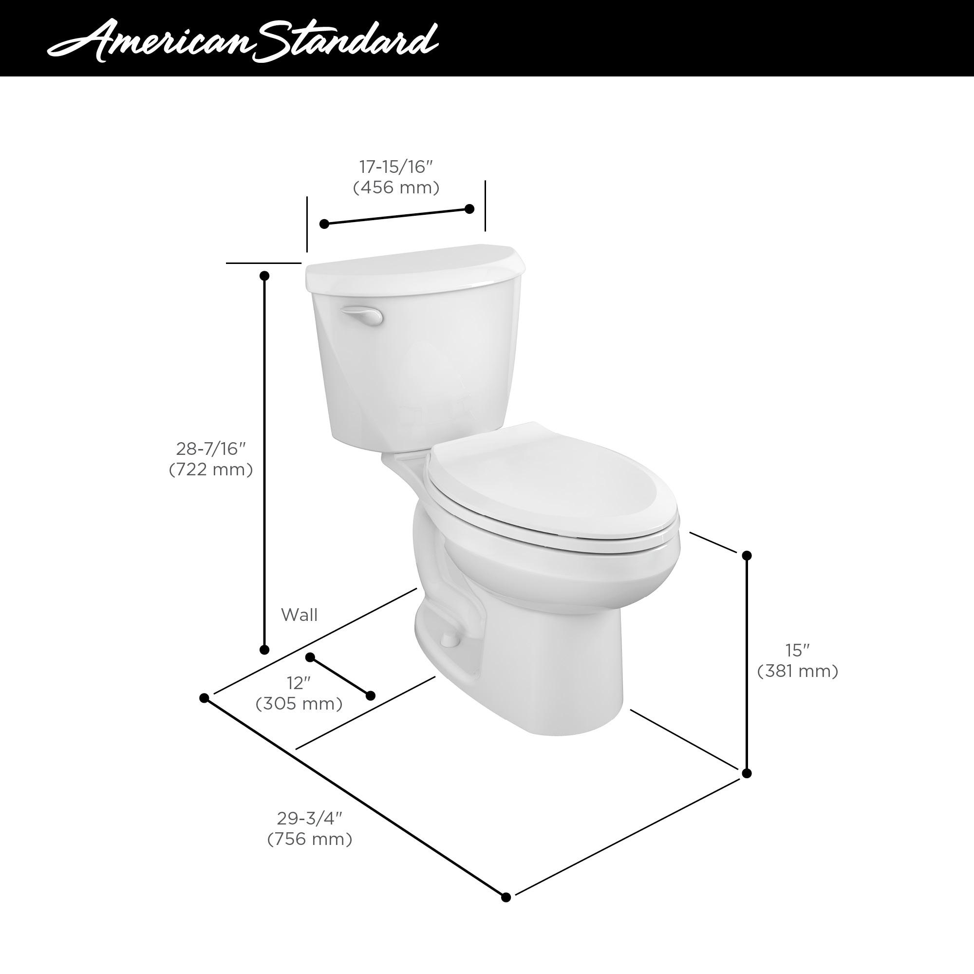 American Standard Colony 1.28 Gallons GPF Elongated Comfort Height Floor Mounted Two-Piece Toilet (Seat Not Included)