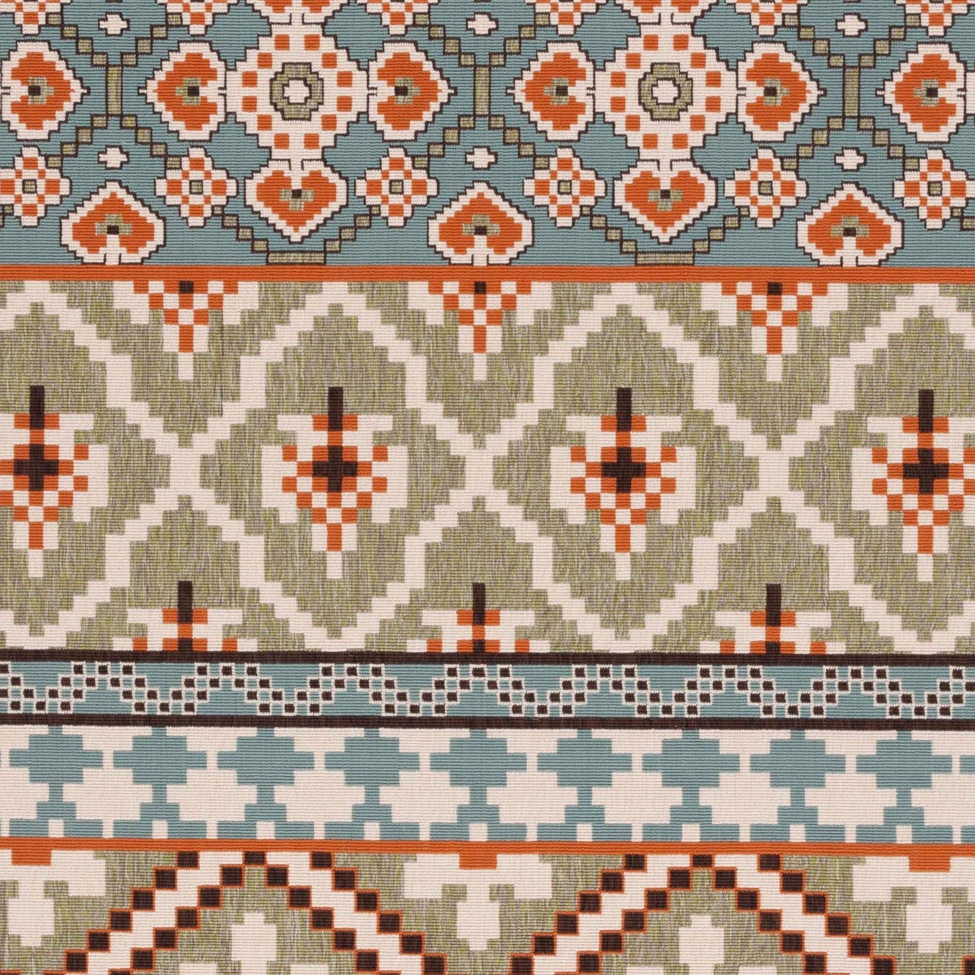 Veranda VER097 Power Loomed Indoor/Outdoor Area Rug - Green/Terracotta - 5'3"x5'3" - Safavieh.