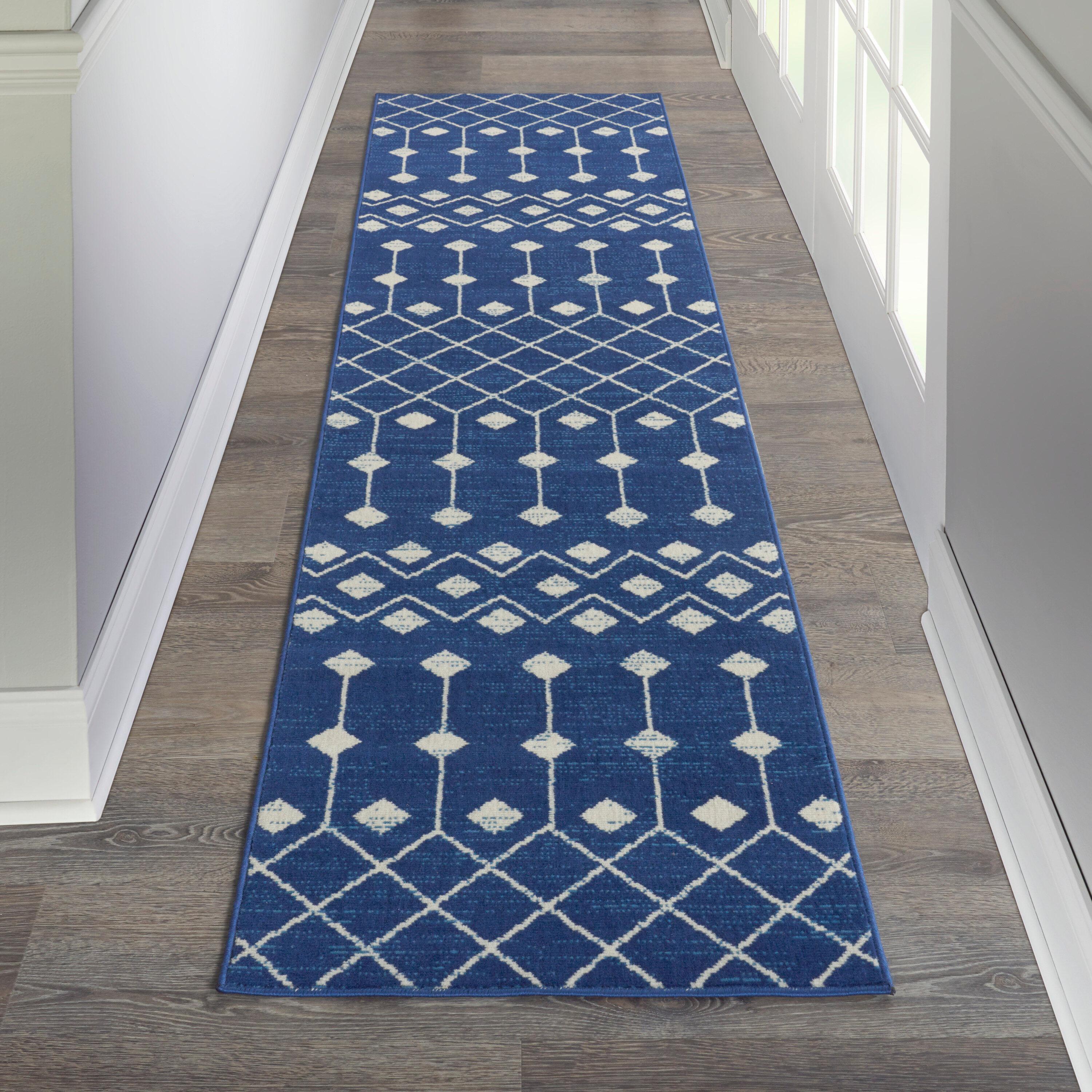 Nourison Grafix GRF37 Indoor Area Rug Navy 2'3" x 12'