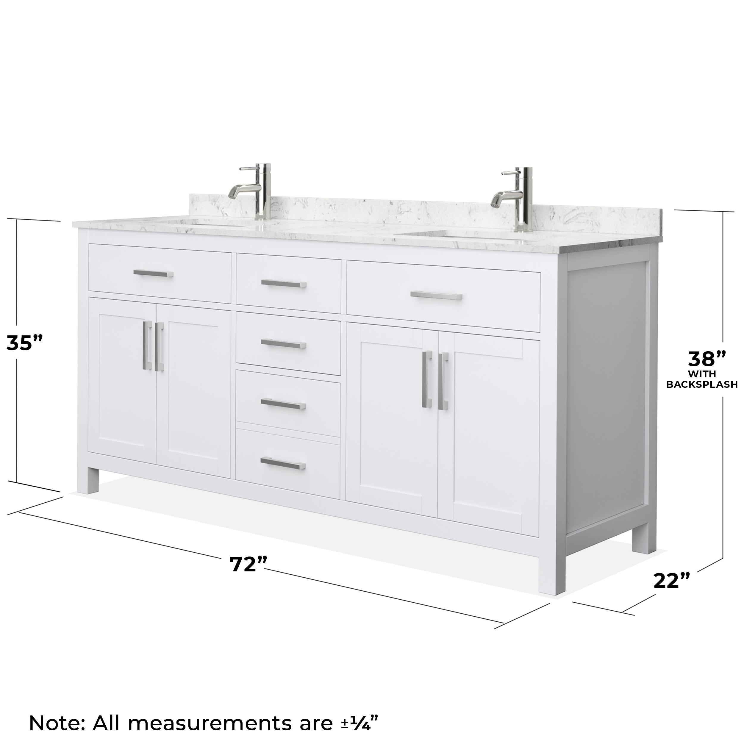 Beckett 72" Freestanding Double Bathroom Vanity with Cultured Marble Top