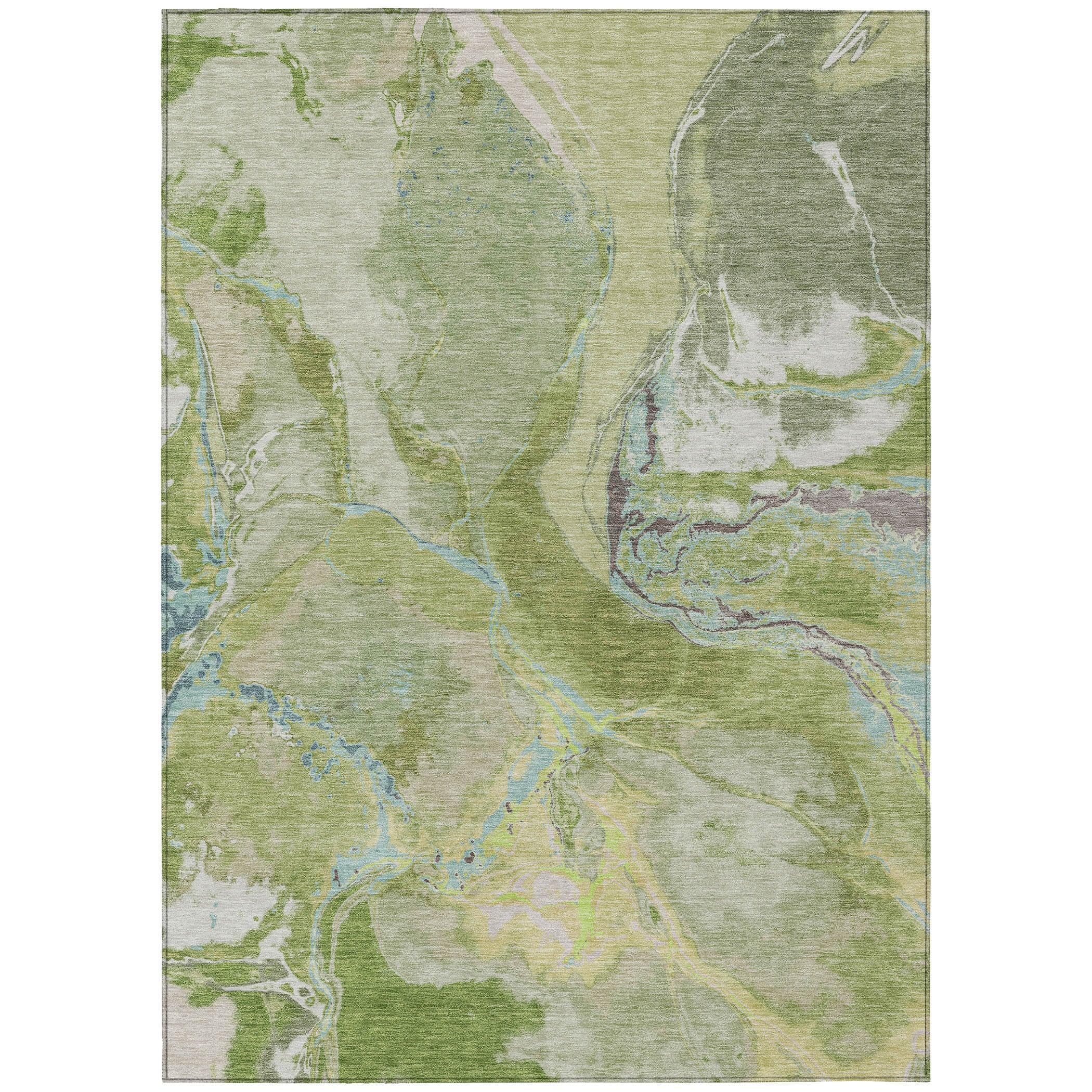Addison Rugs Chantille Indoor/Outdoor Transitional Abstract Green Washable Rectangle Rug, 2'6" x 3'10"