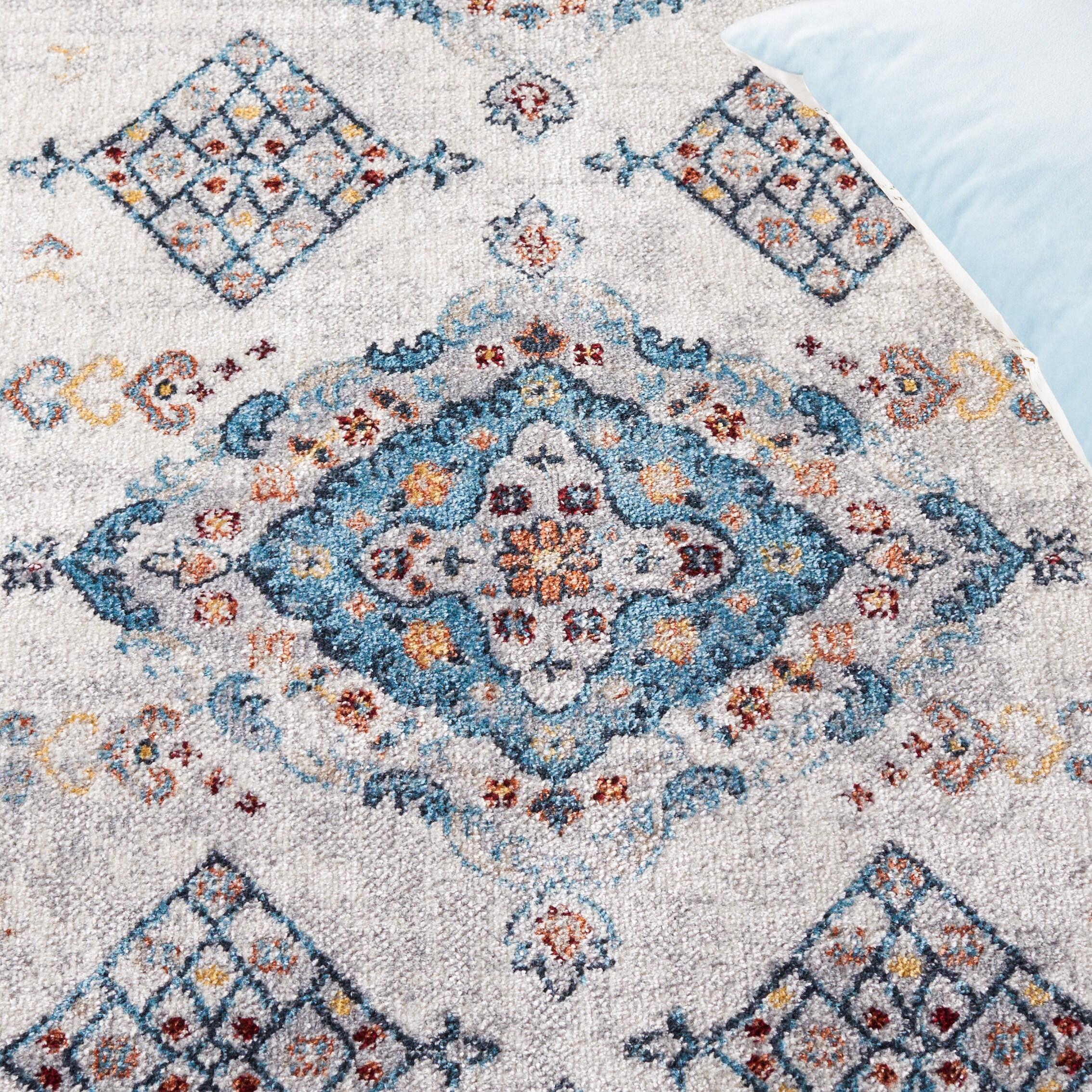 Bayside BAY106 Power Loomed Area Rug - Gray/Blue - 5'3"x7'6" - Safavieh.