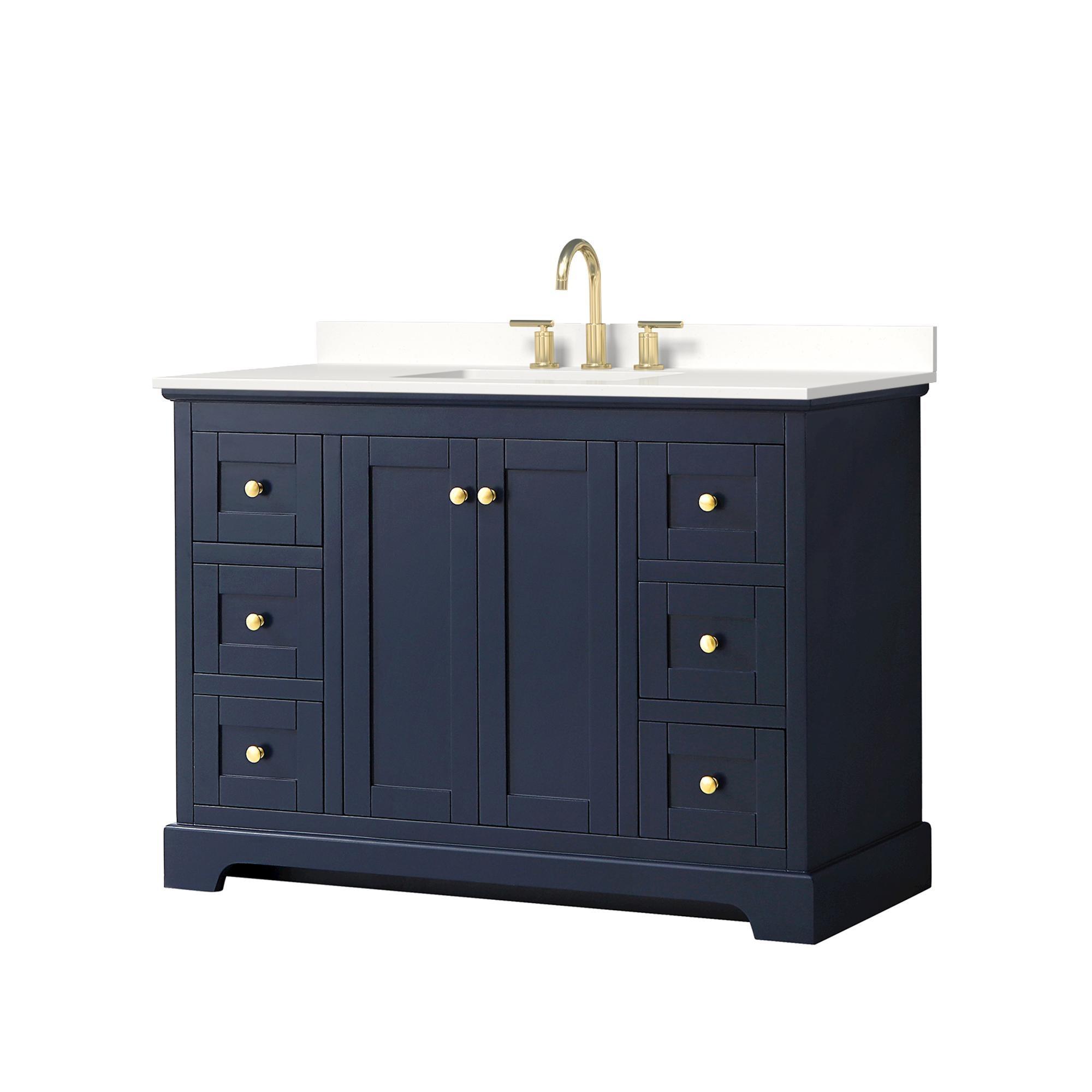Wyndham Collection Avery 48'' Single Bathroom Vanity with Quartz Top