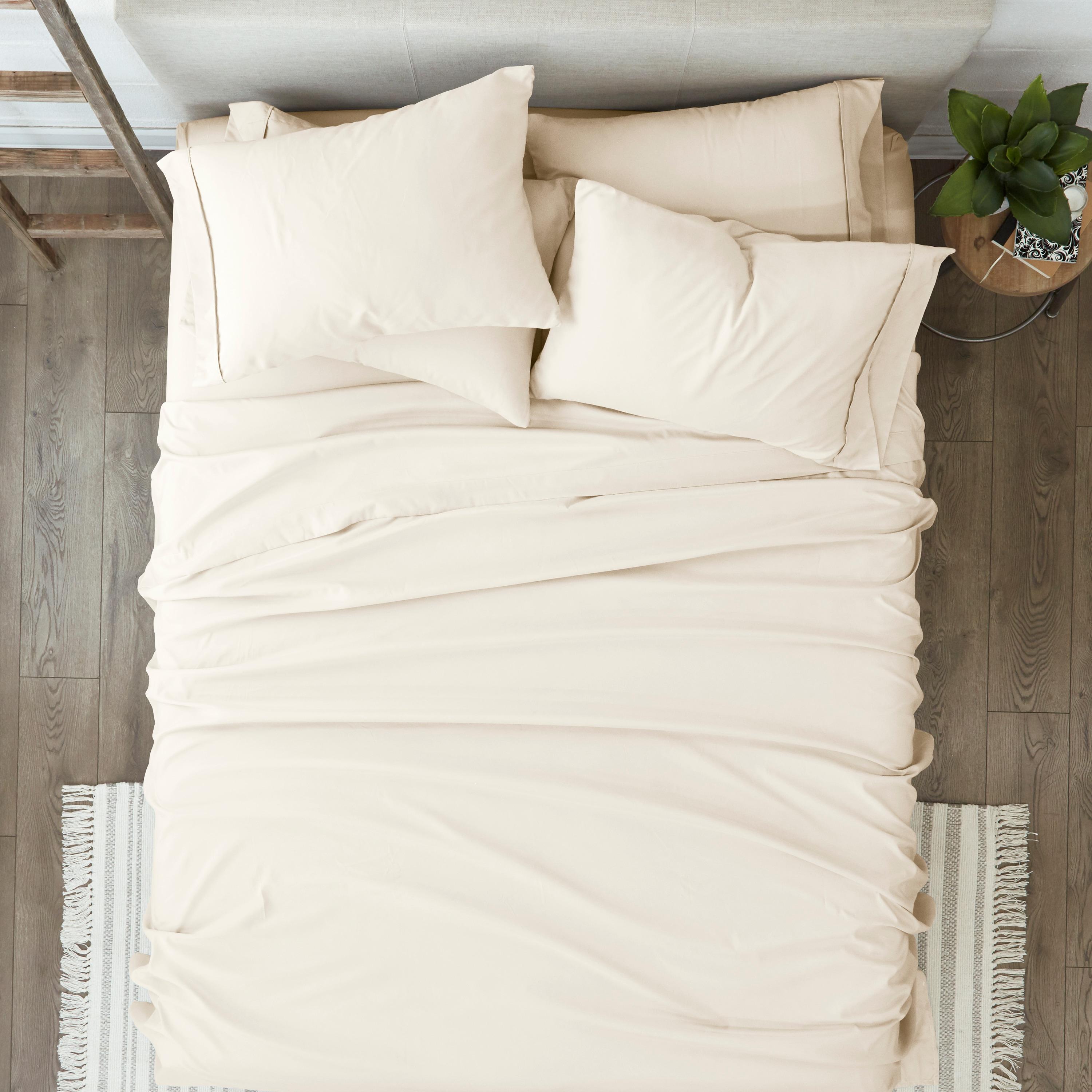 Ivory Twin Deep Pocket Microfiber Bed Sheet Set
