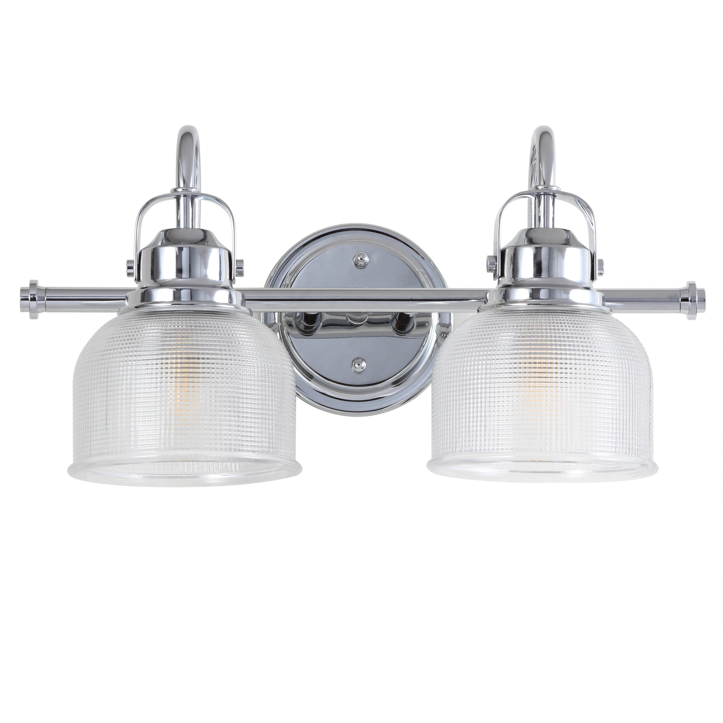 17.25" Metal/Glass Vanity Wall Light, ETL Listed, Bright Bathroom Fixture - JONATHAN Y