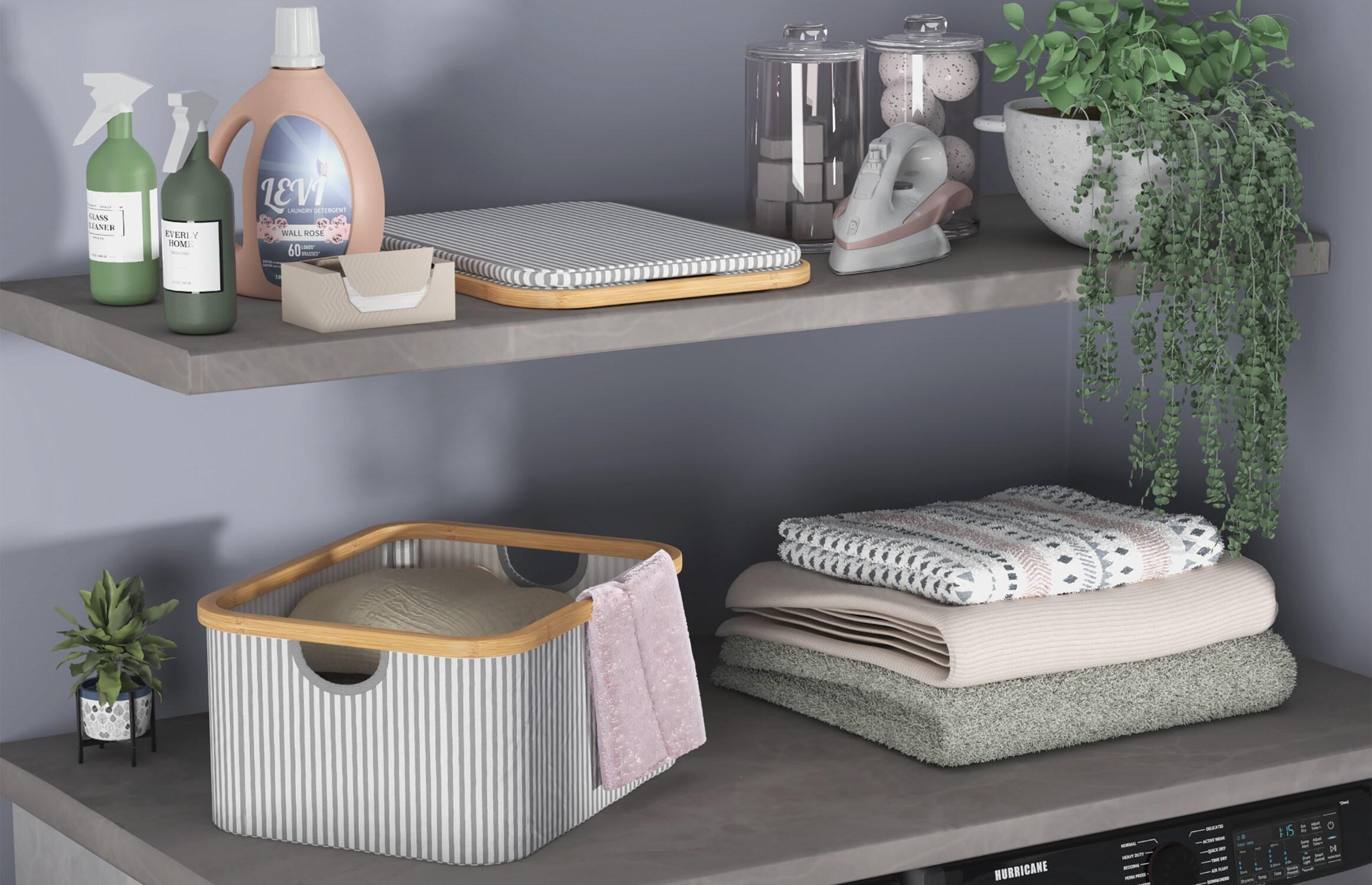 ClosetMaid Bamboo Frame Fabric Laundry Storage Bins, 2-Pack