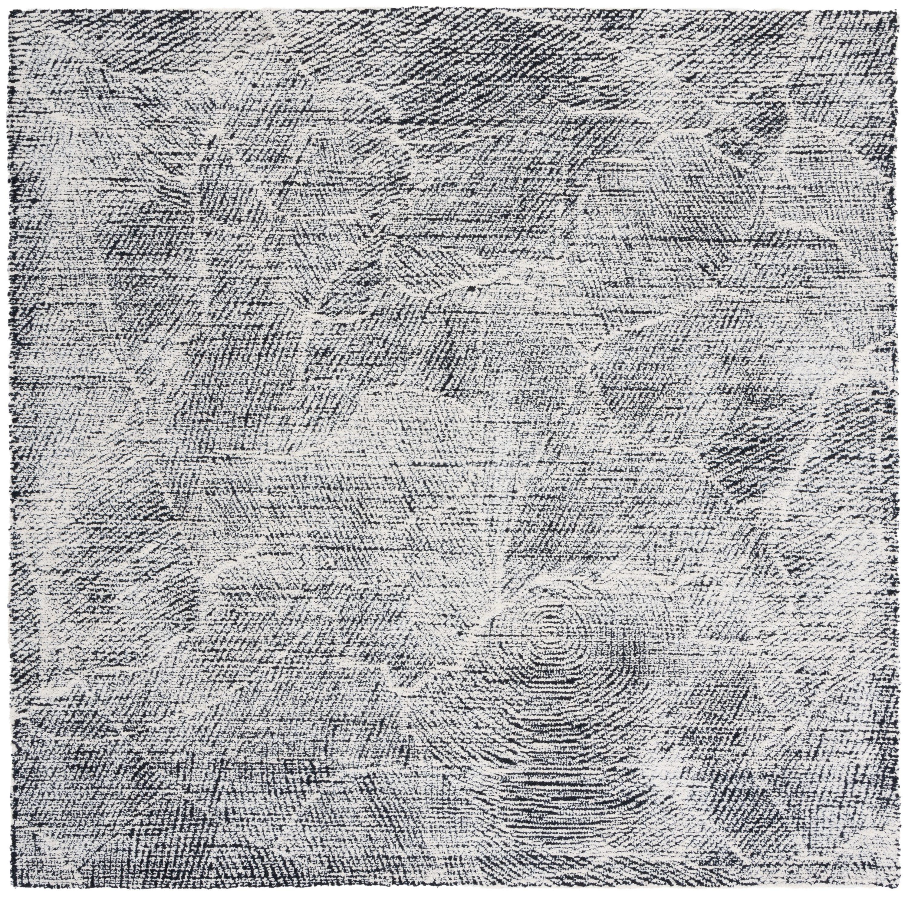 Metro MET999 Hand Tufted Indoor Area Rug - Black/Ivory - 6'x6' - Safavieh