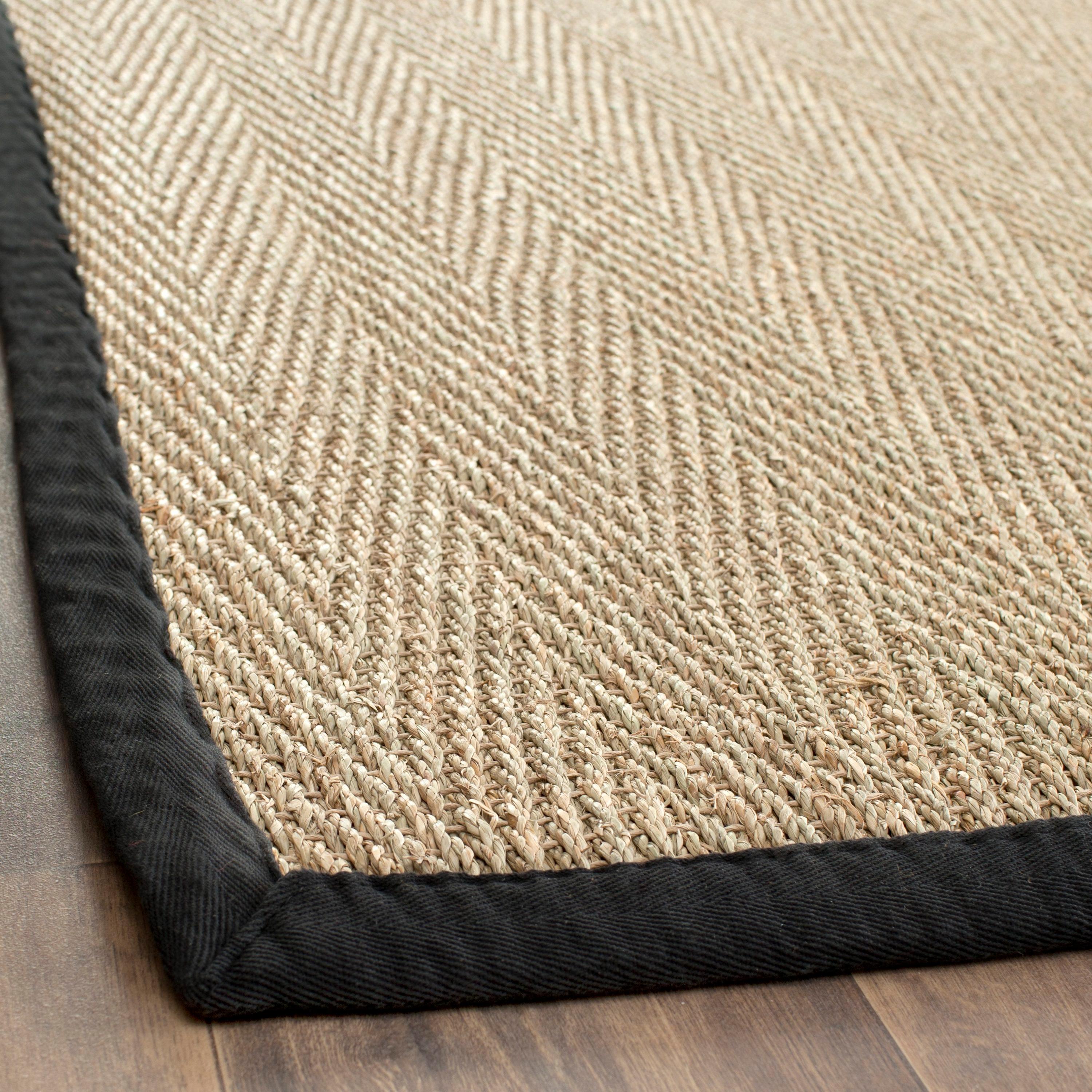 Natural Fiber NF115 Power Loomed Indoor Area Rug - Natural/Black - 6'x6' - Safavieh.